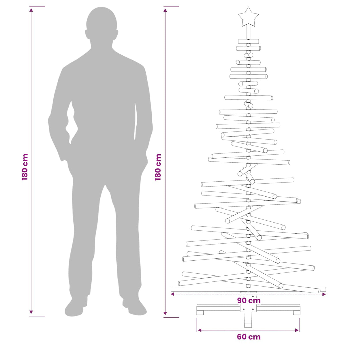 Medinė Kalėdų eglutė KOTKA 180 cm Pušies medienos masyvas