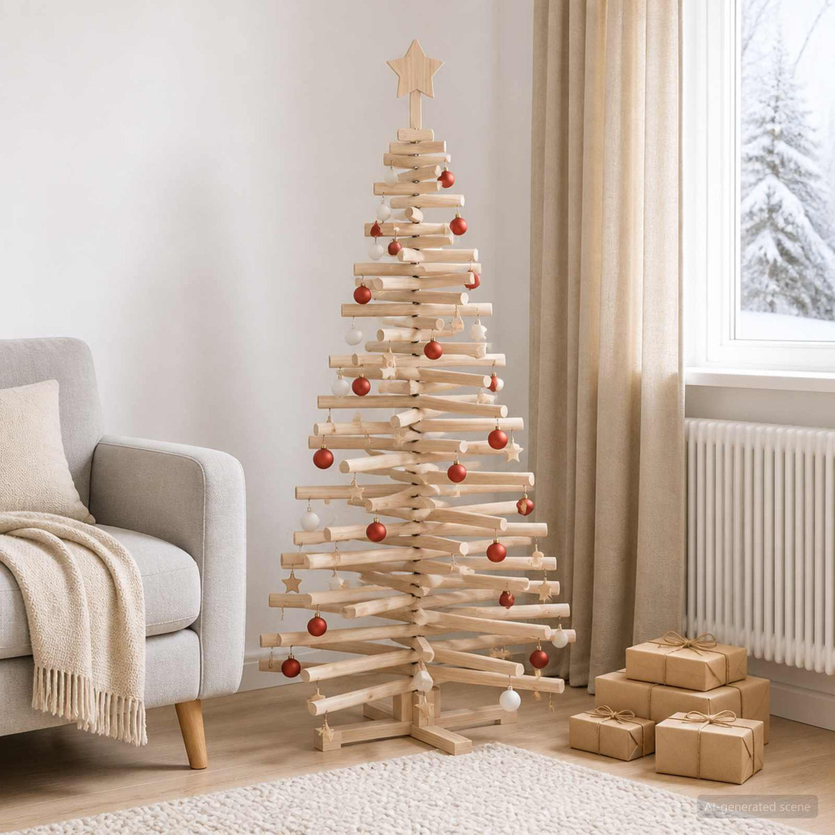 Medinė Kalėdų eglutė KOTKA 150 cm Pušies medienos masyvas
