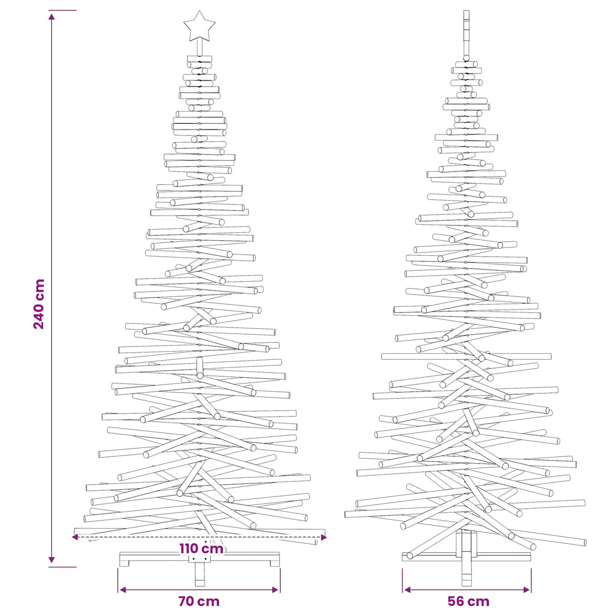 Medinė Kalėdų eglutė KOTKA 240 cm Pušies medienos masyvas