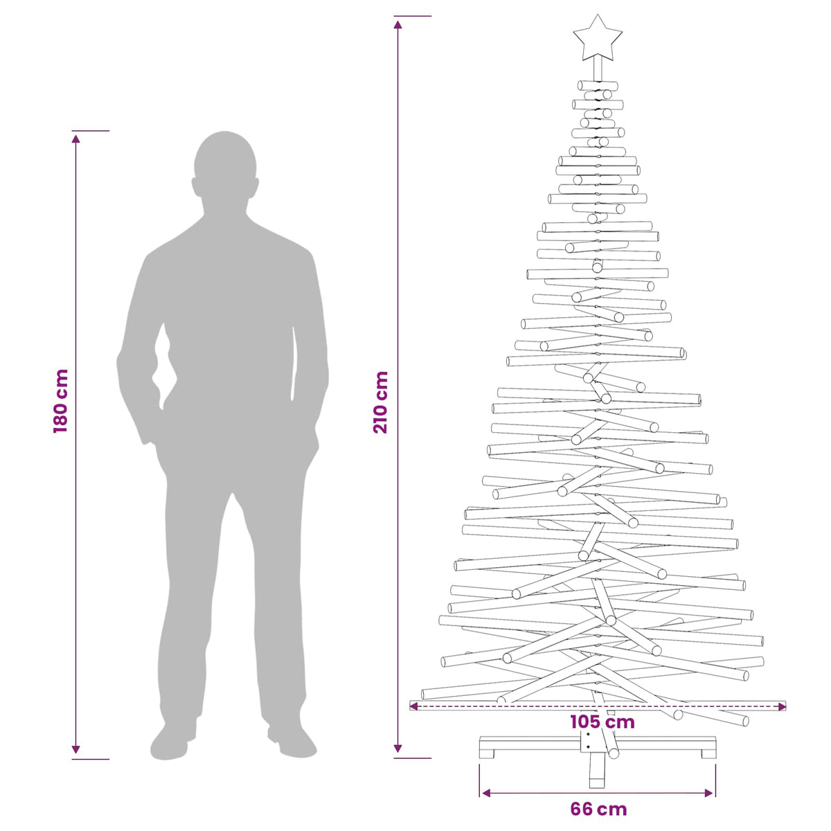Medinė Kalėdų eglutė KOTKA 210 cm Pušies medienos masyvas