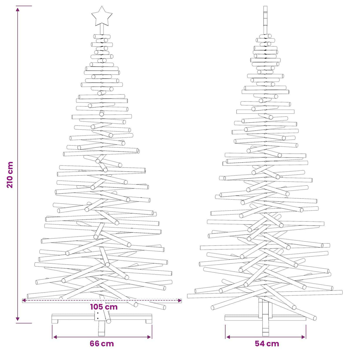 Medinė Kalėdų eglutė KOTKA 210 cm Pušies medienos masyvas