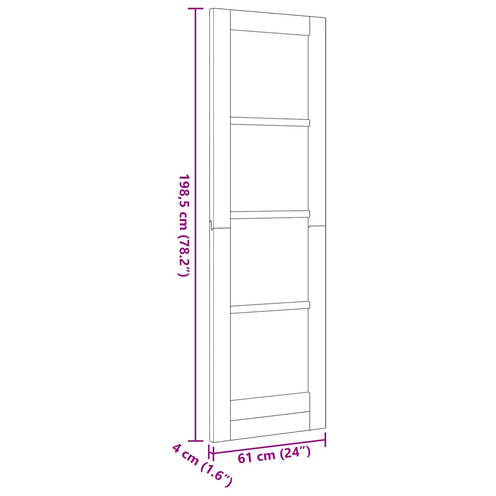 Vidaus durys Balta 61 x 198,5 cm fanera