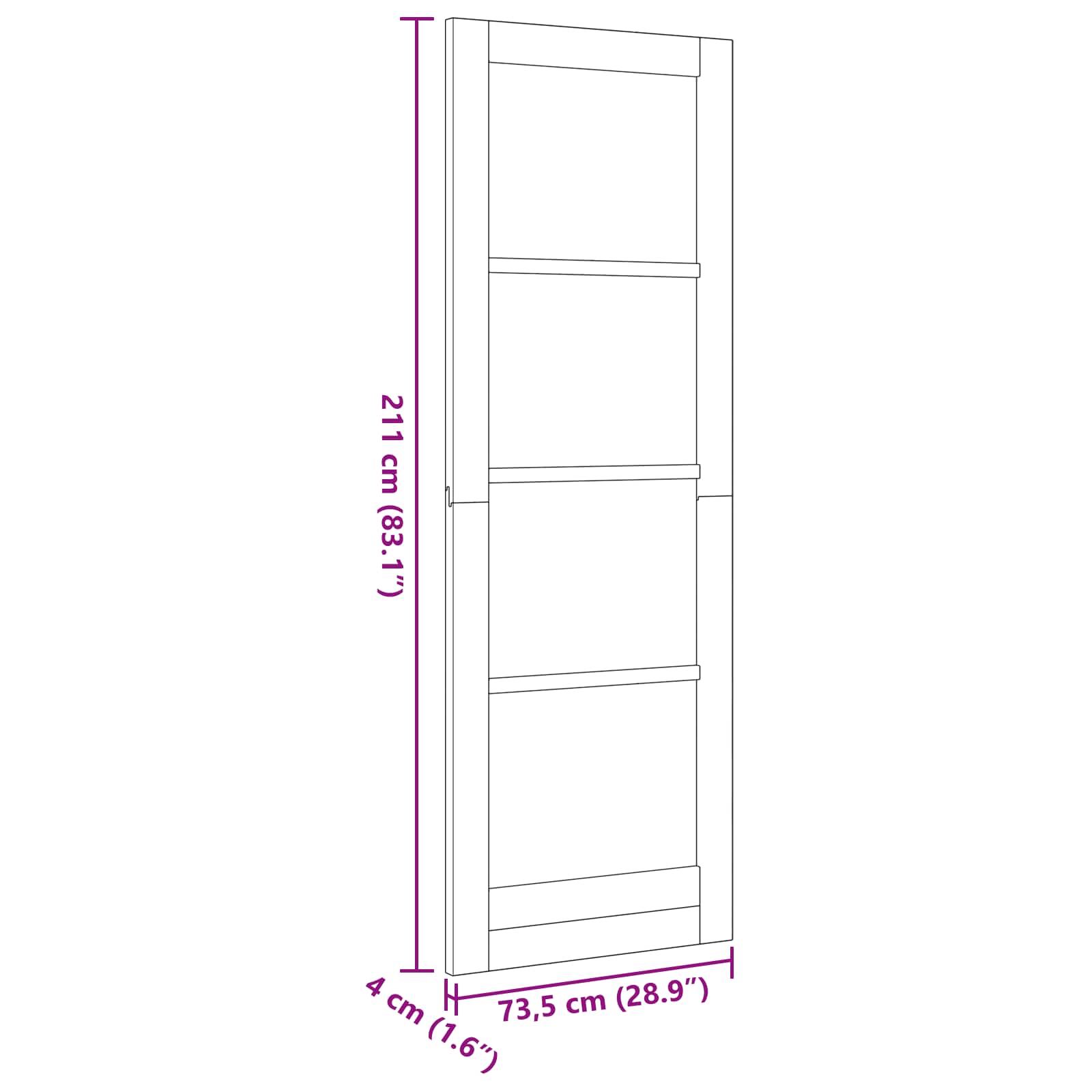Vidaus durys Balta 73,5 x 211 cm fanera