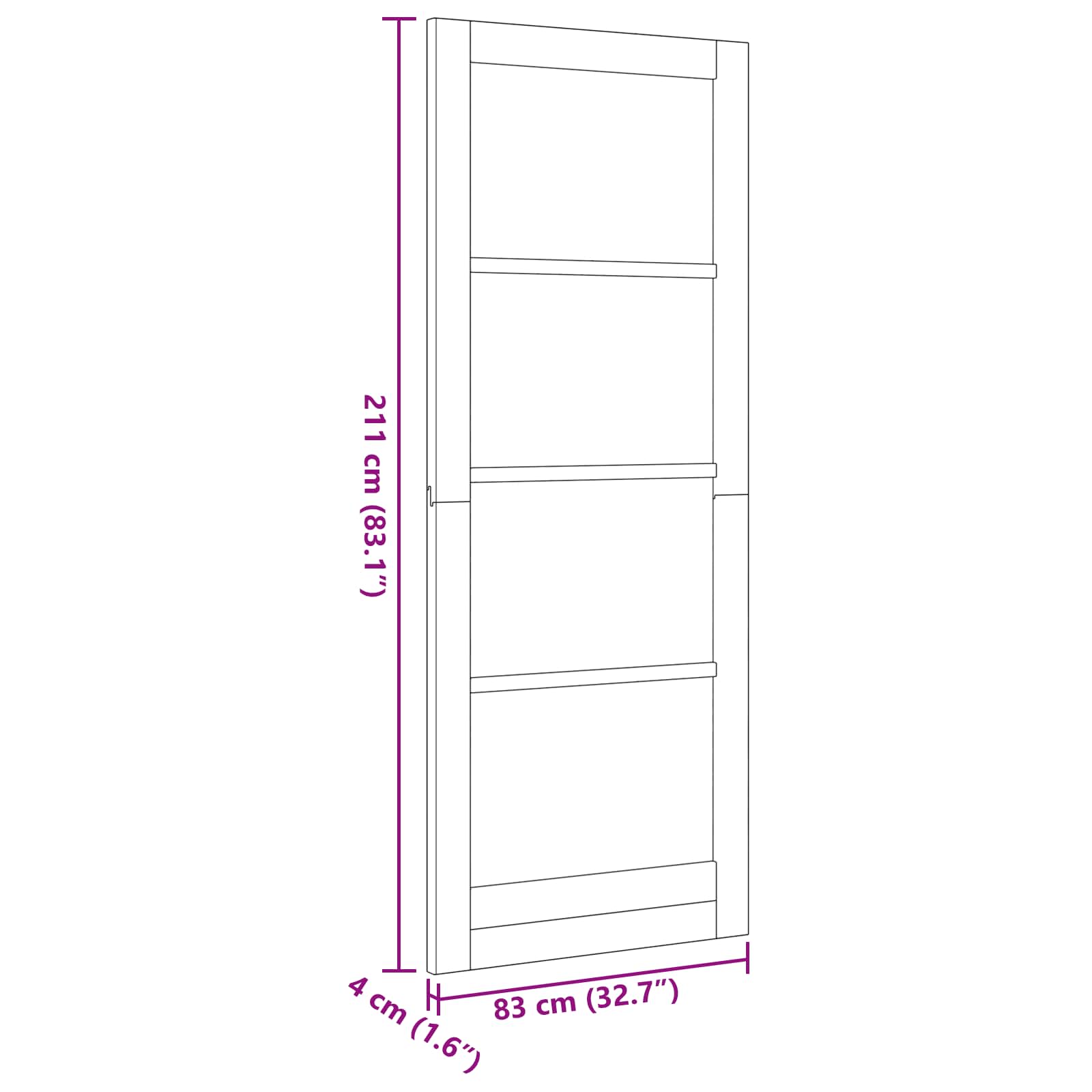 Iekšdurvis Baltas 83 x 211 cm finieris