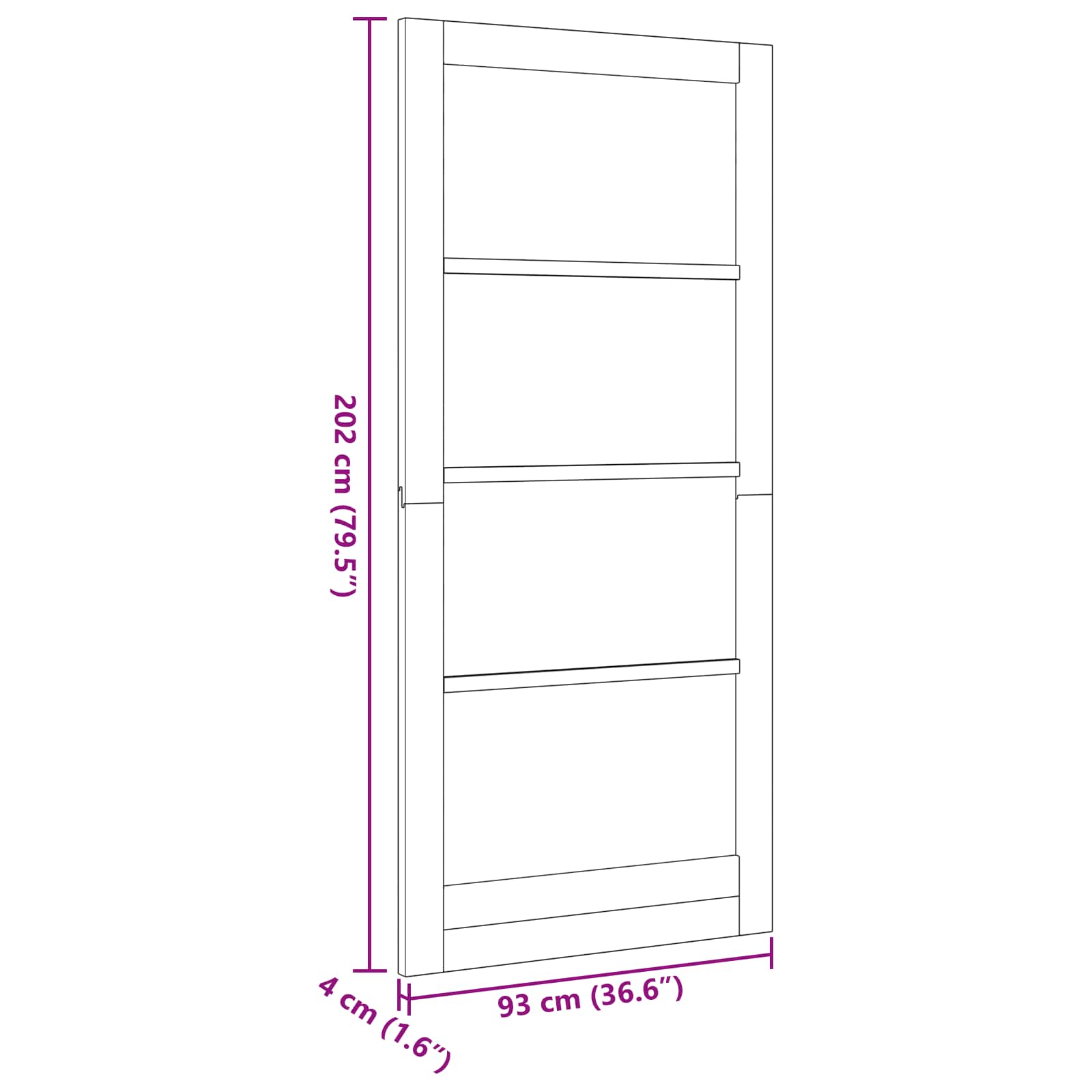 Vidaus durys Natūrali 93 x 202 cm fanera