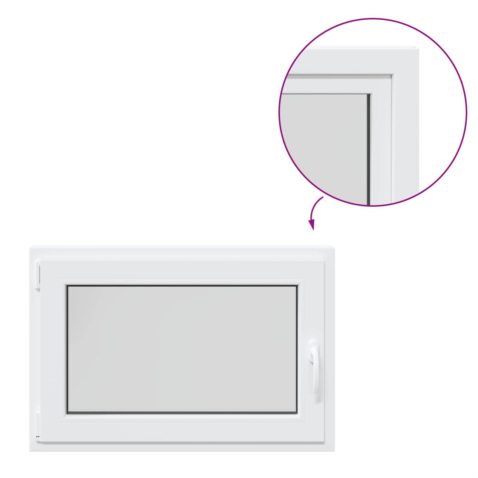 Požeminio lango RISOR 90 x 70 cm PVC ir stiklas Balta