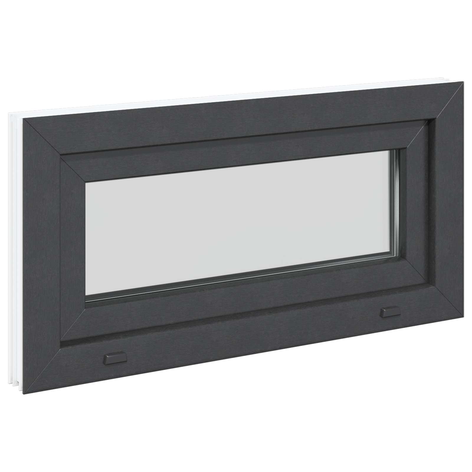 Požeminio lango RISOR 80 x 40 cm PVC ir stiklas Antracito