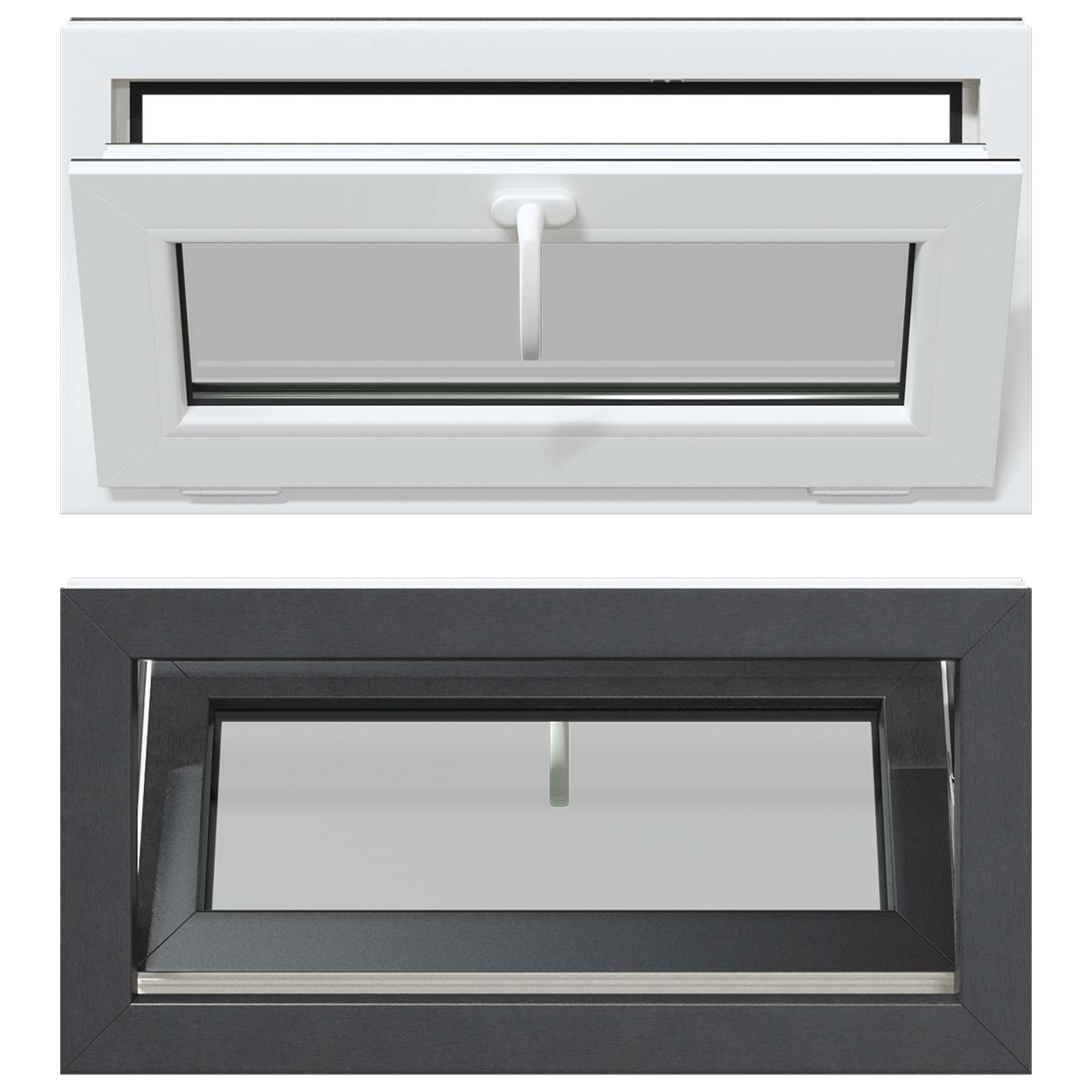 Požeminio lango RISOR 80 x 40 cm PVC ir stiklas