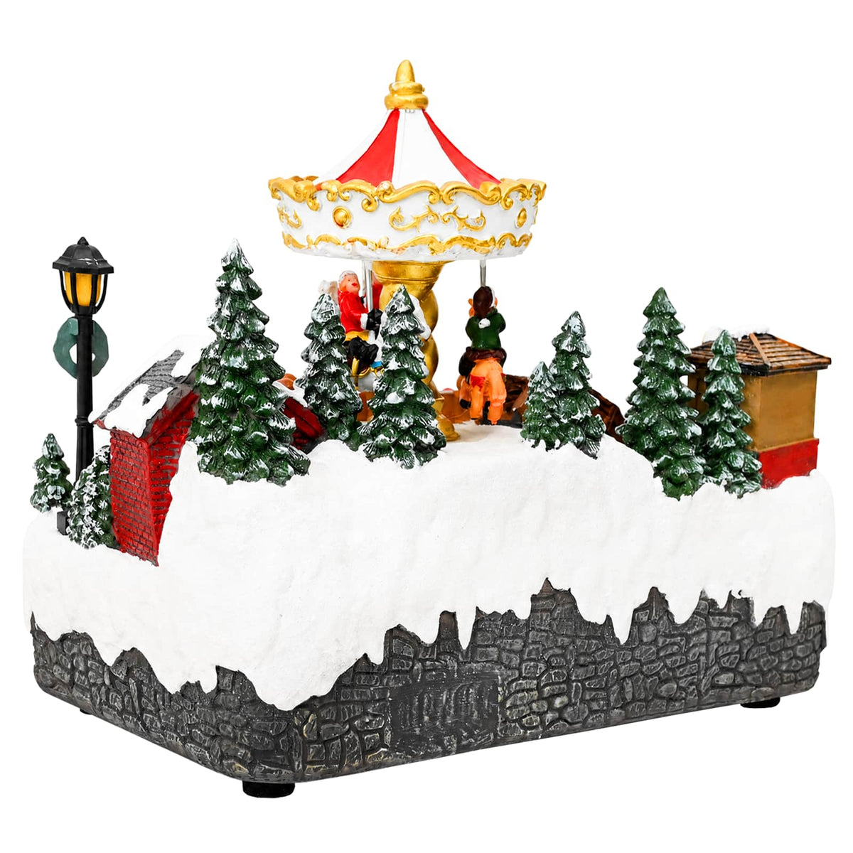 Kalėdų miestelis su karusele SALO 25,5 x 16 x 21,5 cm Derva