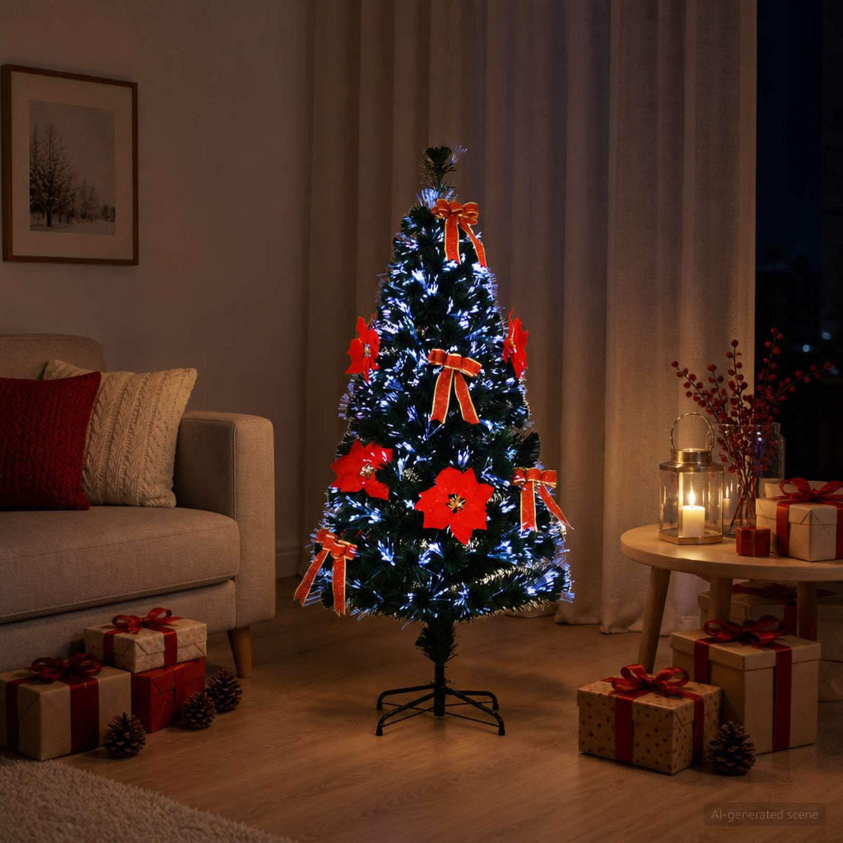 Šviesolaidinė Kalėdų eglutė 120 cm 12 LED Įvairių spalvų PVC