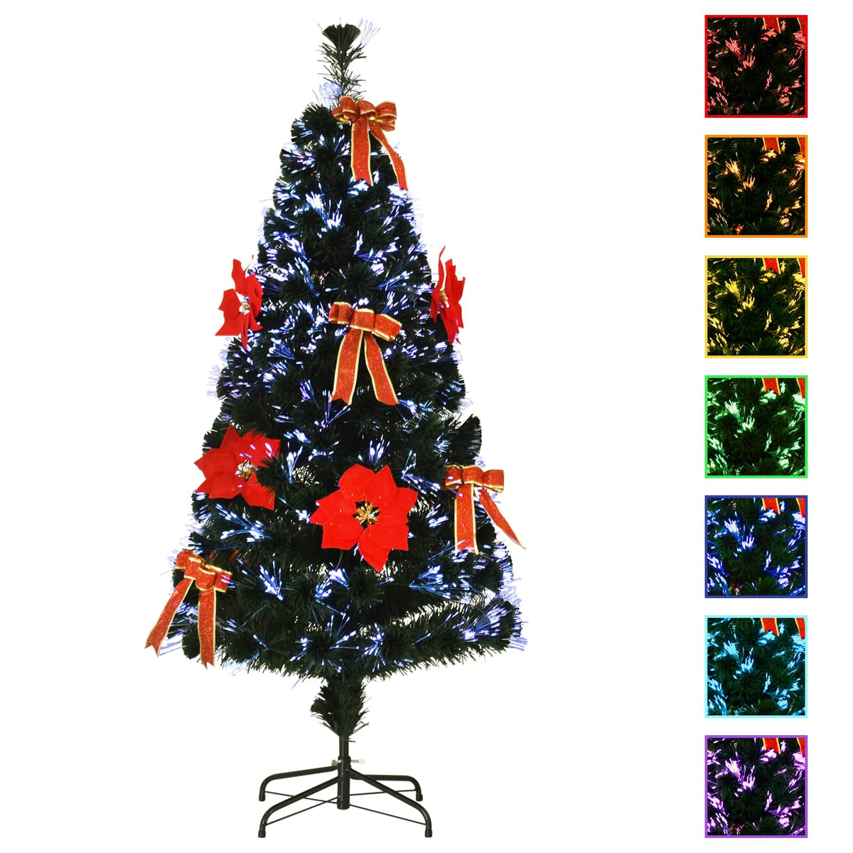 Šviesolaidinė Kalėdų eglutė 150 cm 24 LED Įvairių spalvų PVC