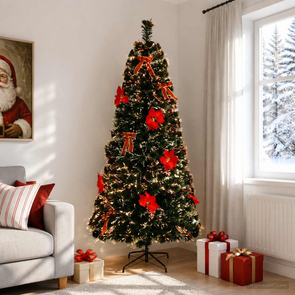 Šviesolaidinė Kalėdų eglutė 240 cm 36 LED Įvairių spalvų PVC