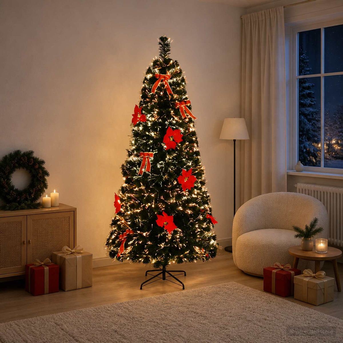 Šviesolaidinė Kalėdų eglutė 240 cm 36 LED Įvairių spalvų PVC