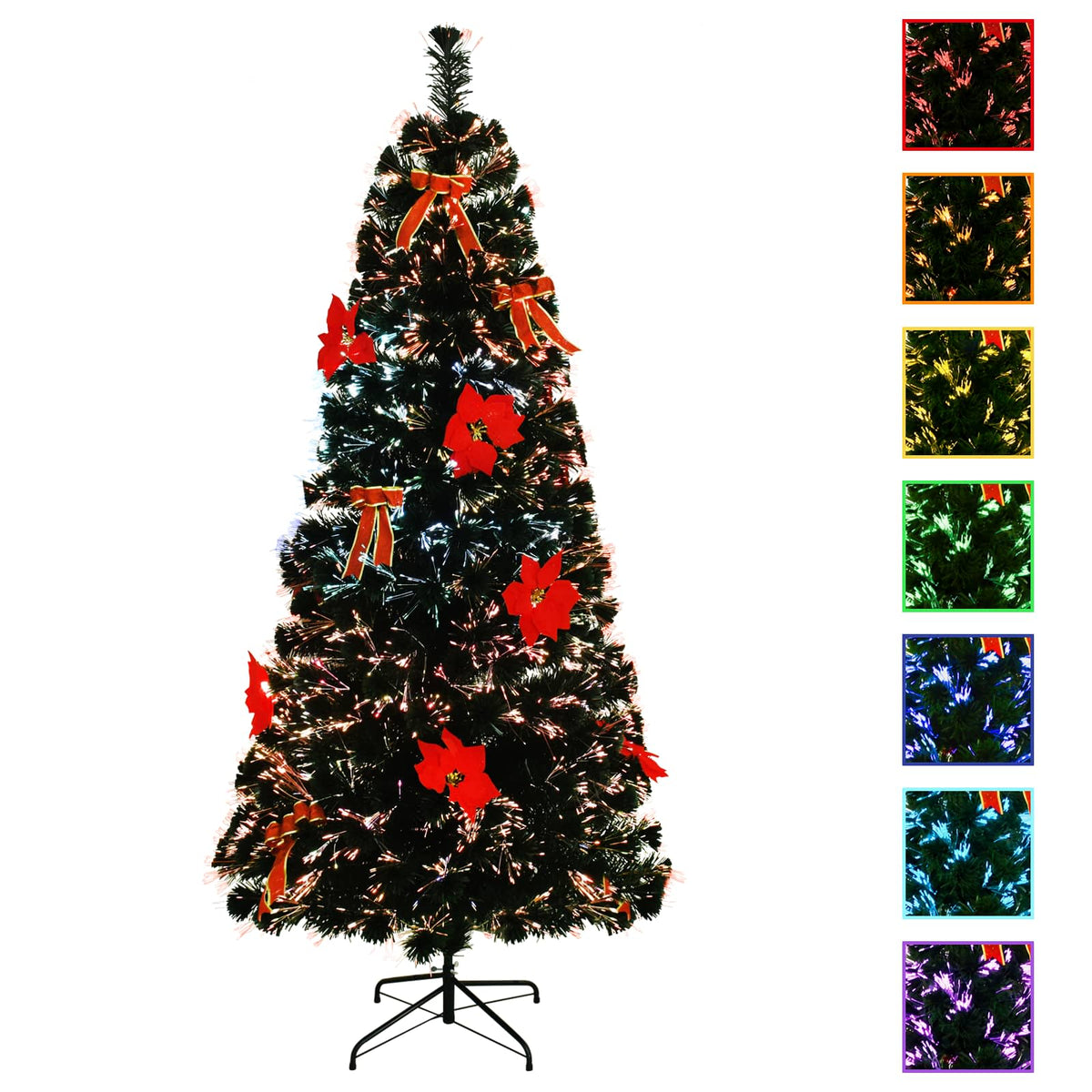 Šviesolaidinė Kalėdų eglutė 240 cm 36 LED Įvairių spalvų PVC