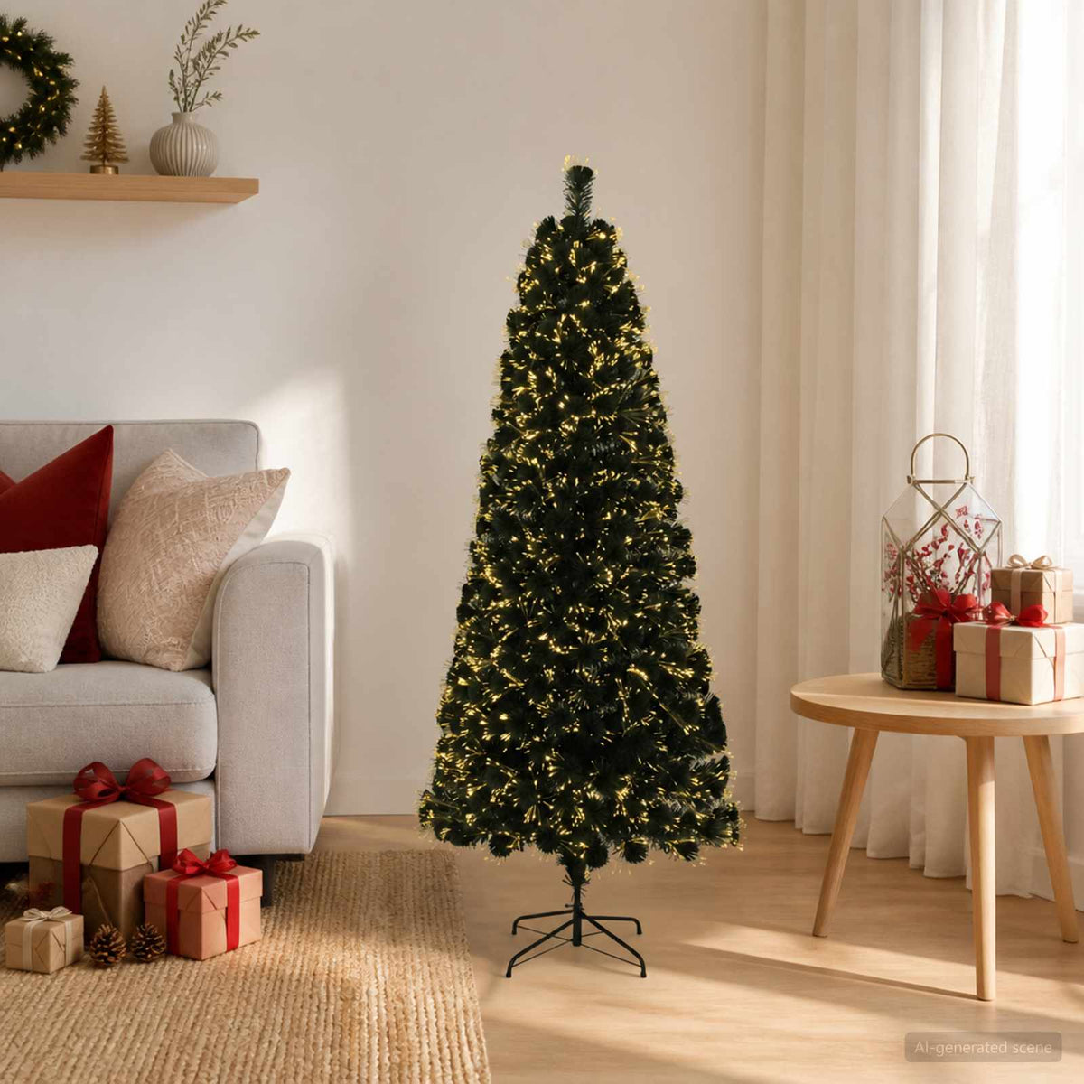 Šviesolaidinė kalėdinė eglutė 120 cm 12 LED Šilta balta PVC
