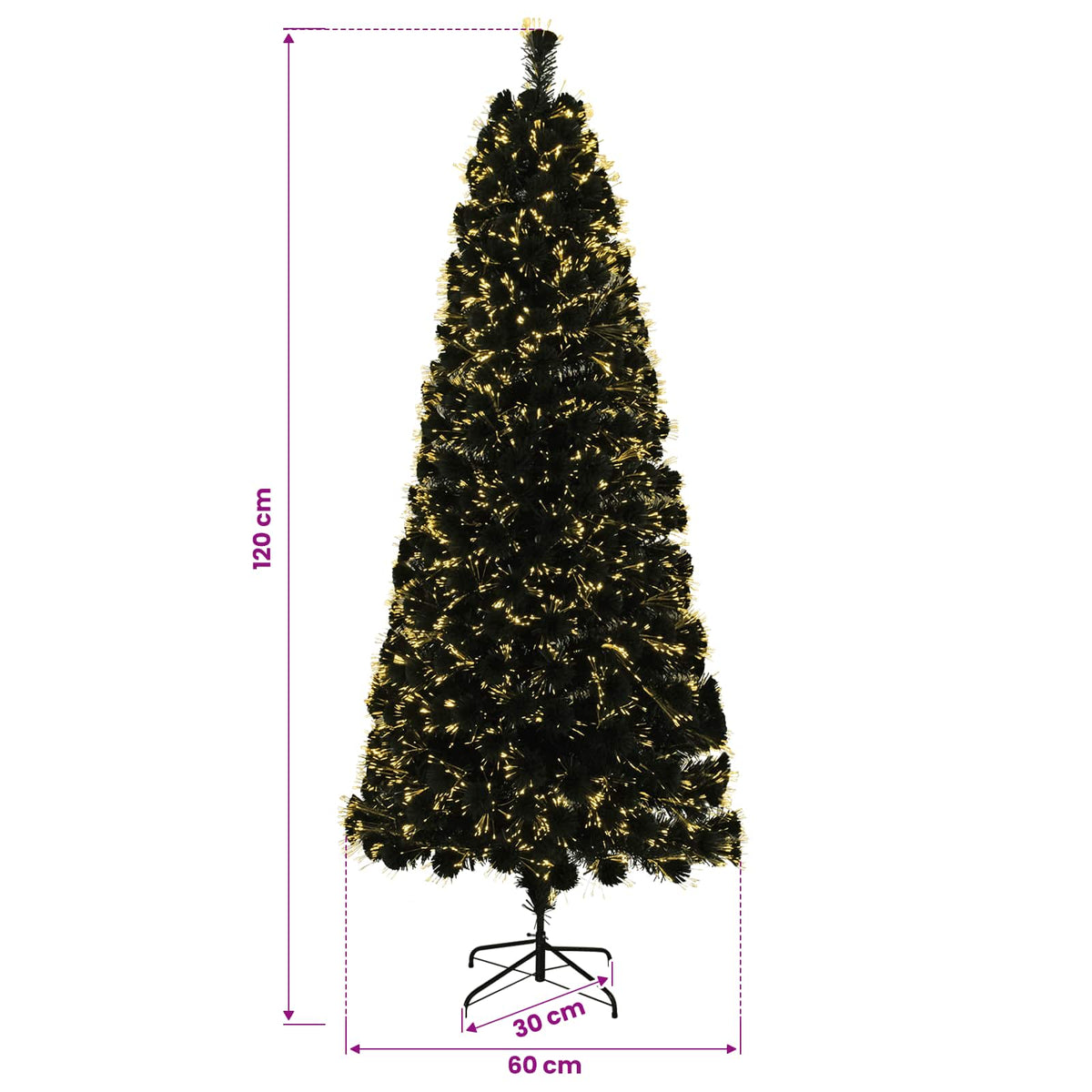 Šviesolaidinė kalėdinė eglutė 120 cm 12 LED Šilta balta PVC
