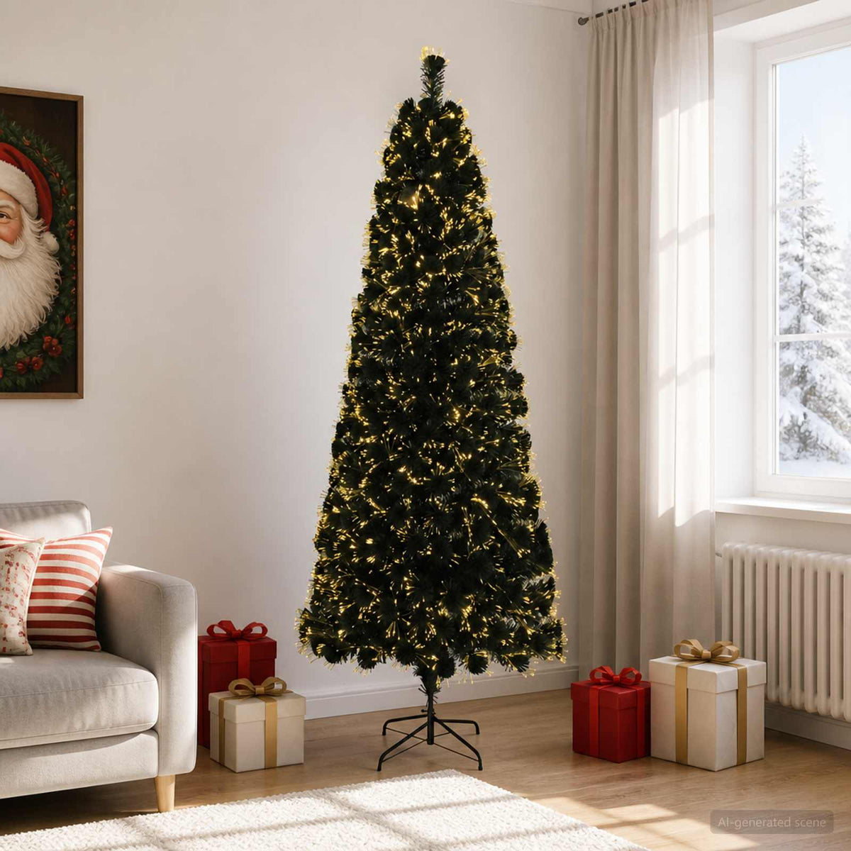 Šviesolaidinė kalėdinė eglutė 240 cm 36 LED Šilta balta PVC