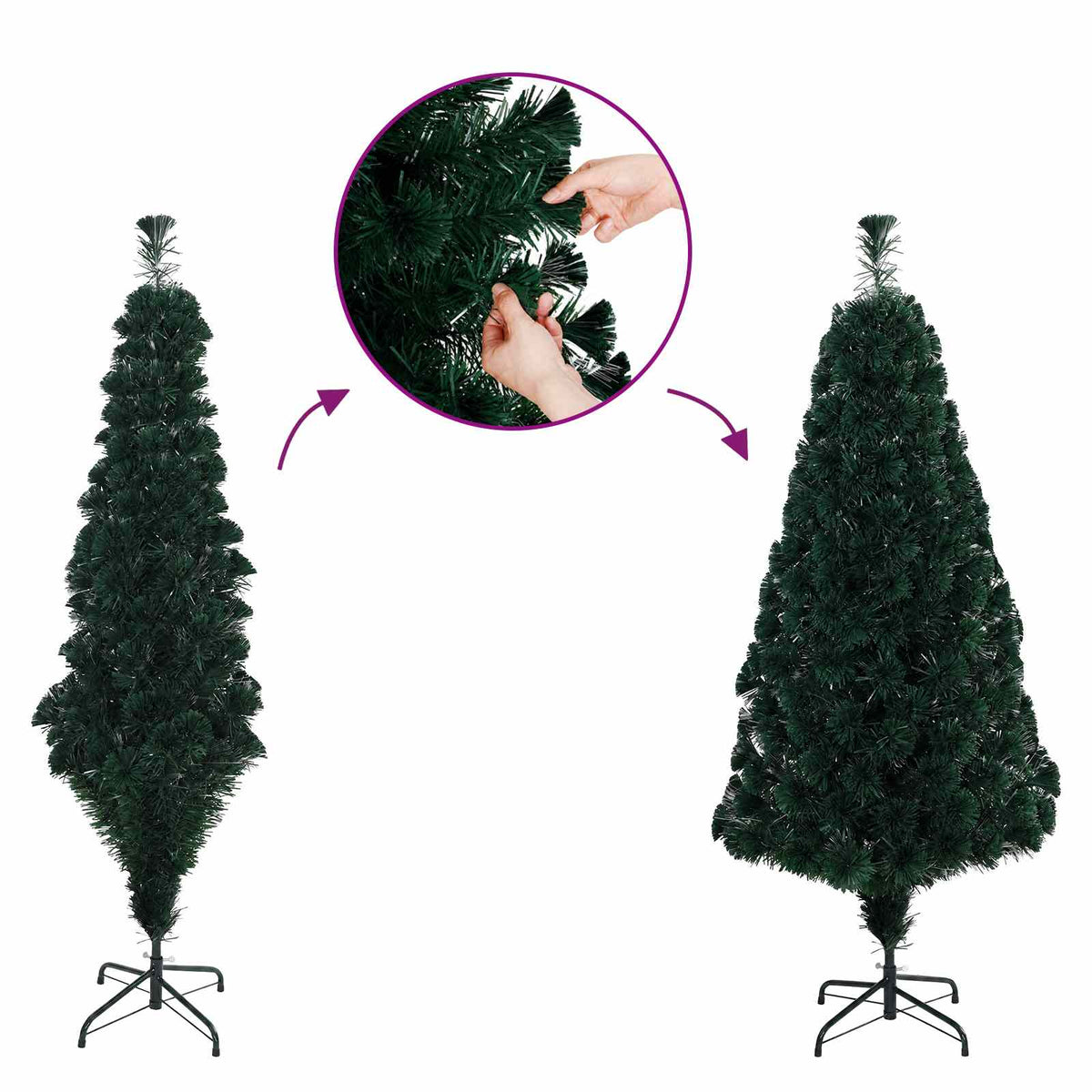 Šviesolaidinė kalėdinė eglutė 210 cm 24 LED Šilta balta PVC