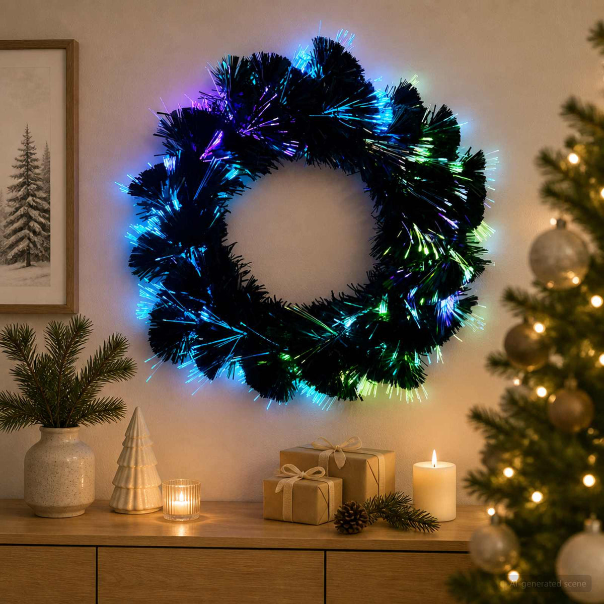 Kalėdinė girlanda 24 LED Įvairių spalvų PVC