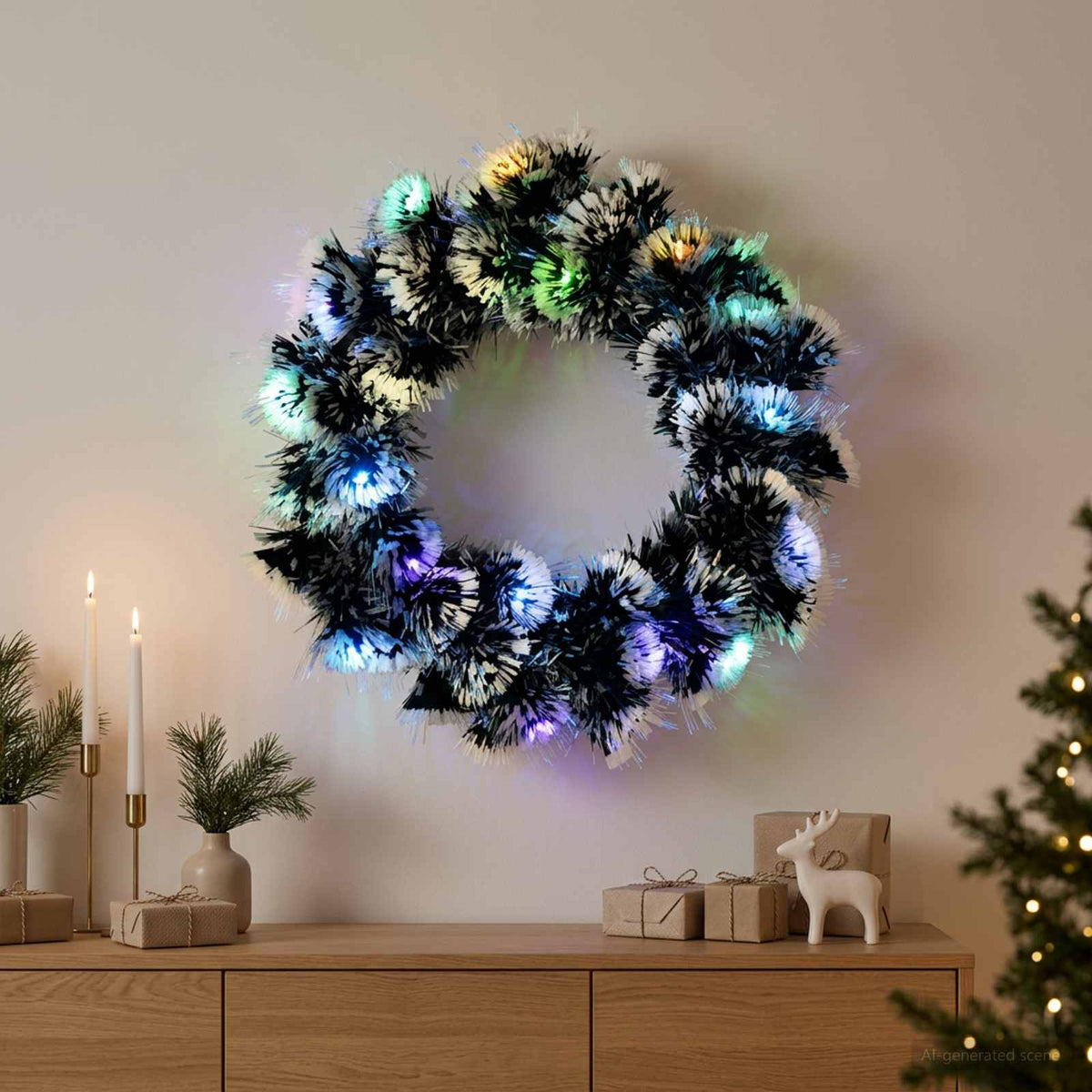 Kalėdinė girlanda 16 LED Įvairių spalvų plienas