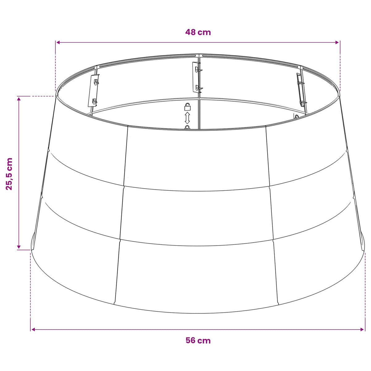 Kalėdųeglutėssijonas Kūgio forma Sidabrinė Ø 56 x 25,5 cm