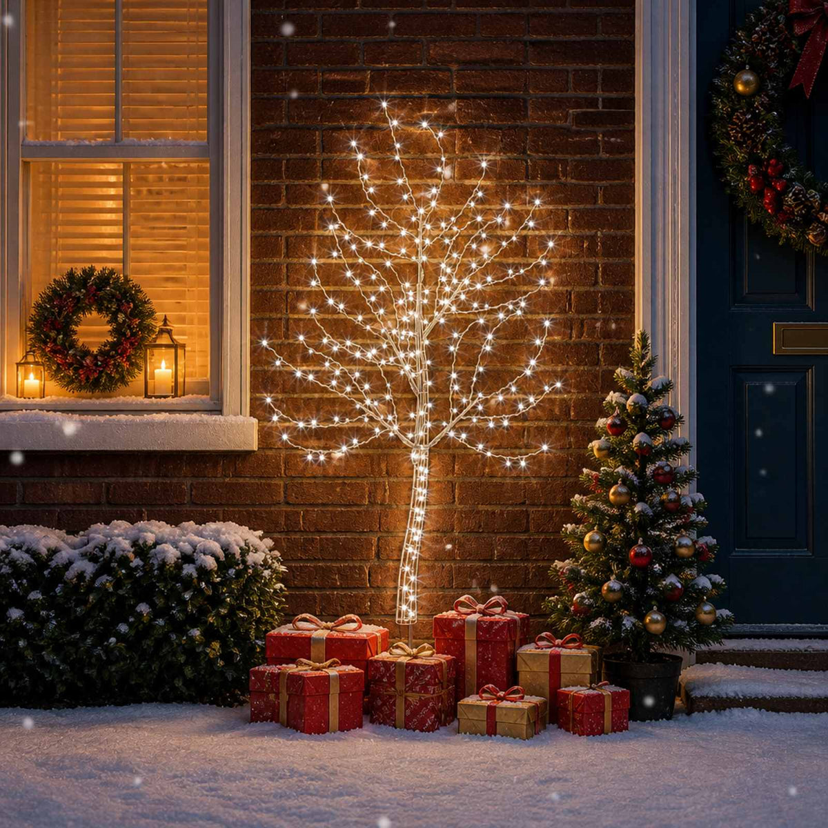 LED sieninė Kalėdų eglutė 150 cm 140 LED Šalta balta Plienas