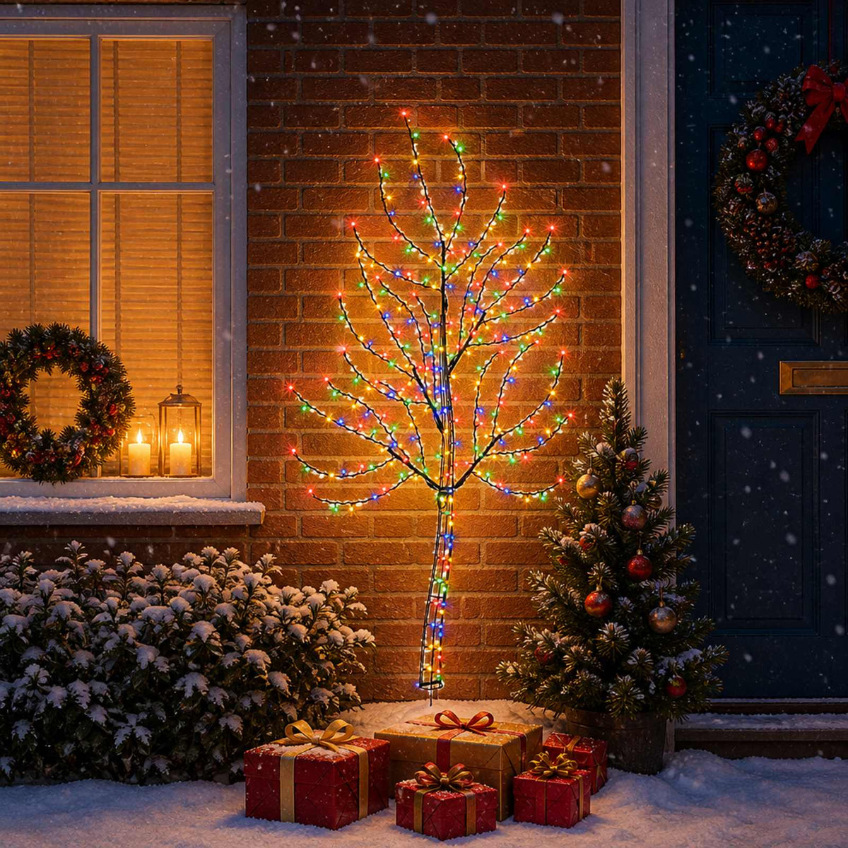 LED sieninė Kalėdų eglutė 150 cm 140 LED Įvairių spalvų Plienas