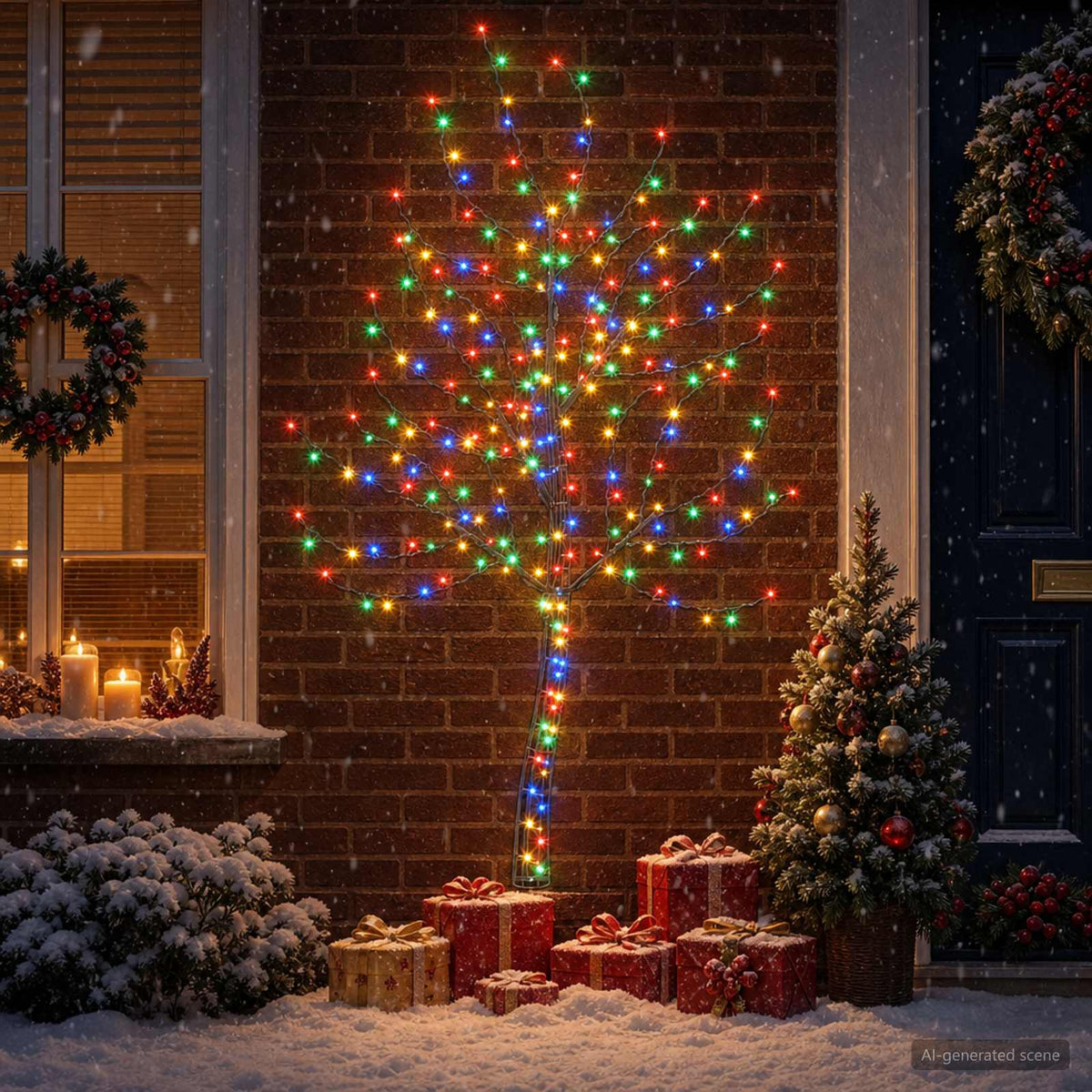 LED sieninė Kalėdų eglutė 180 cm 200 LED Įvairių spalvų Plienas