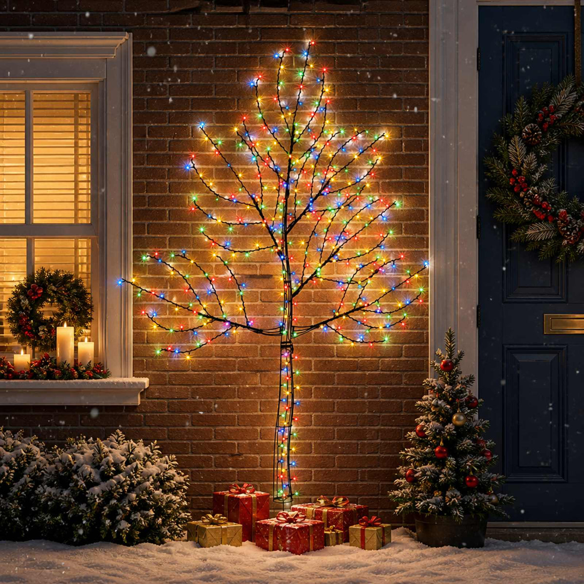LED sieninė Kalėdų eglutė 210 cm 312 LED Įvairių spalvų Plienas