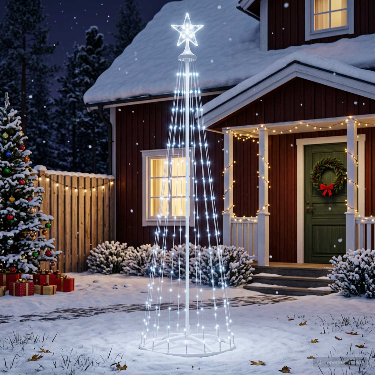 LED kūginė kalėdinė eglutė 180 cm 250 LED Šalta balta Plienas