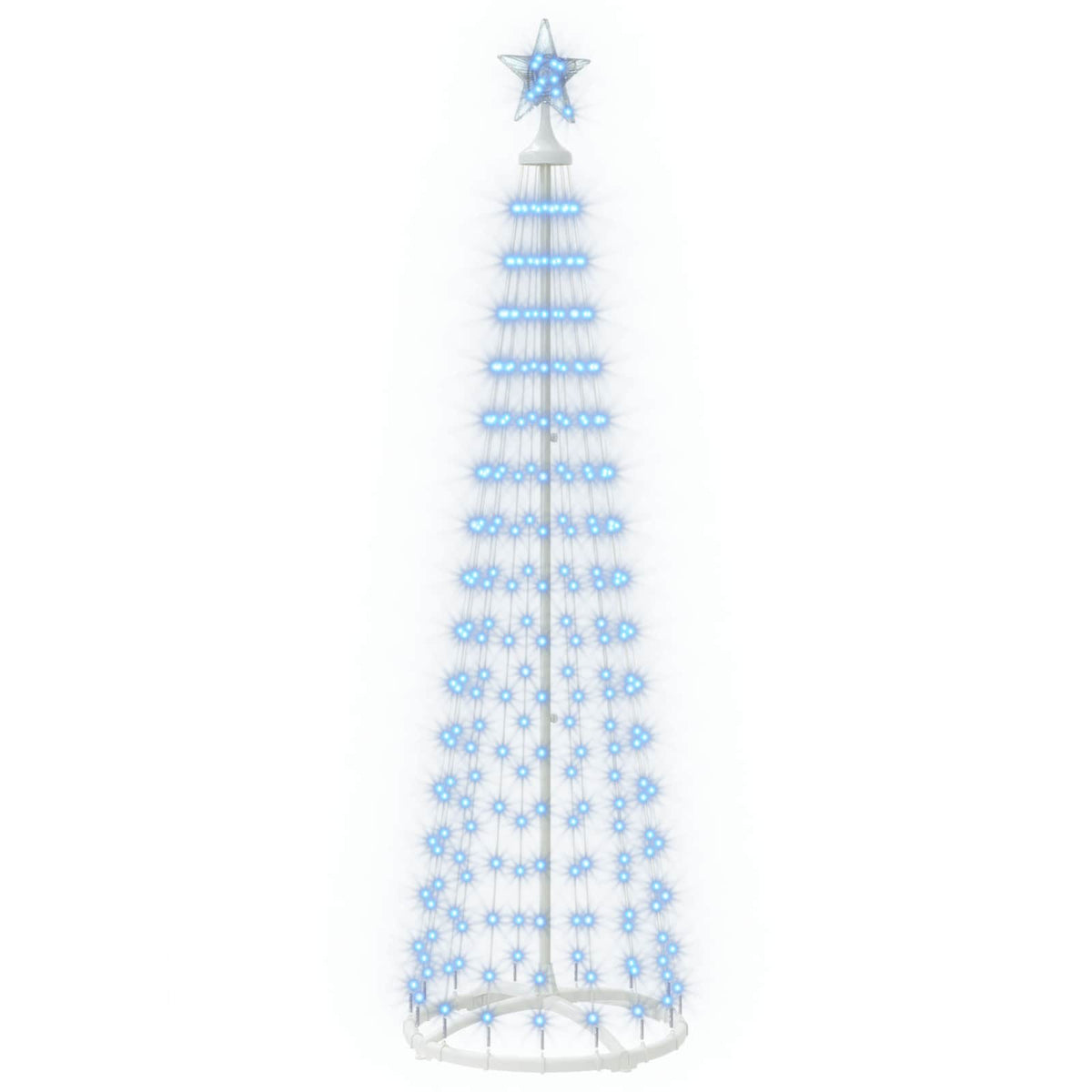 LED kūginė kalėdinė eglutė 180 cm 250 LED Mėlyna Plienas Balta