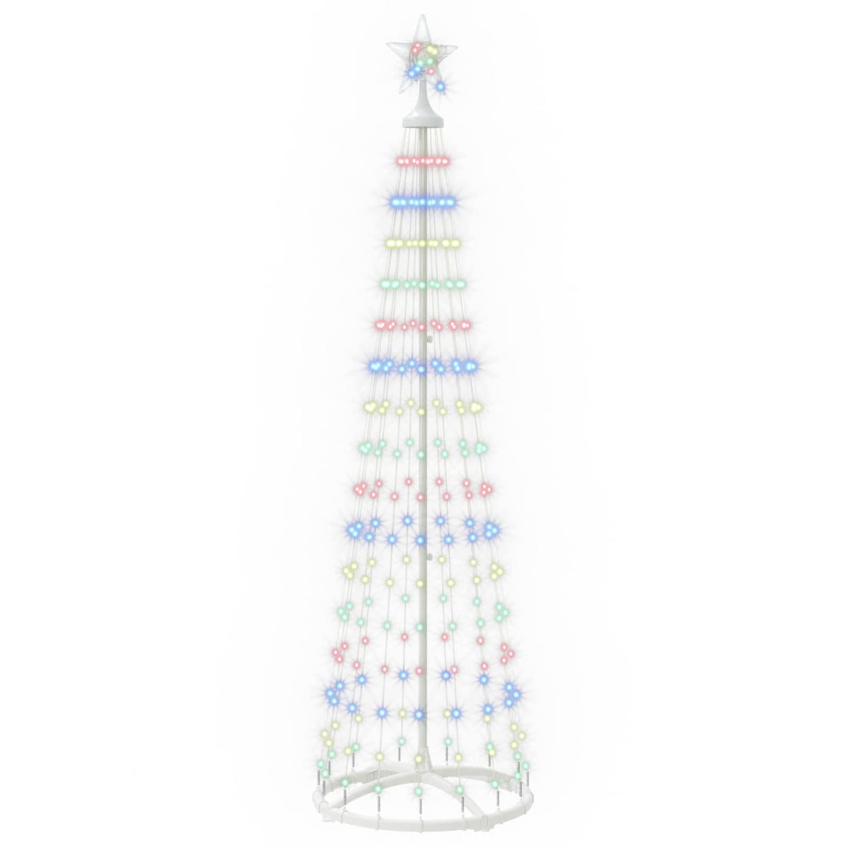 LED kūginė kalėdinė eglutė 180 cm 250 LED Įvairių spalvų