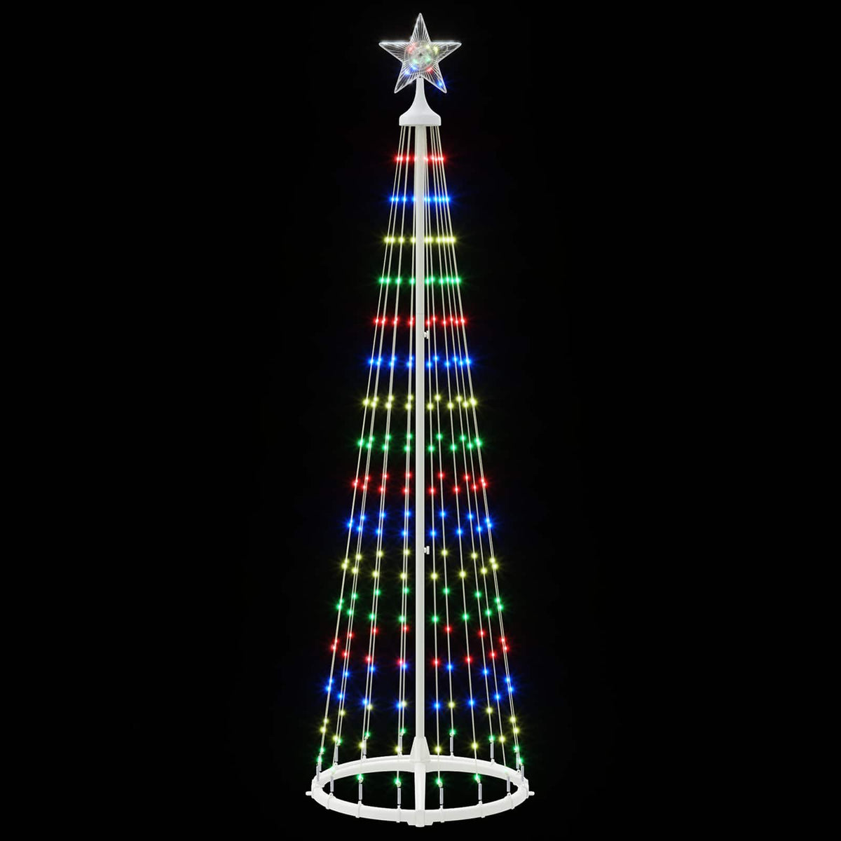 LED kūginė kalėdinė eglutė 180 cm 250 LED Įvairių spalvų