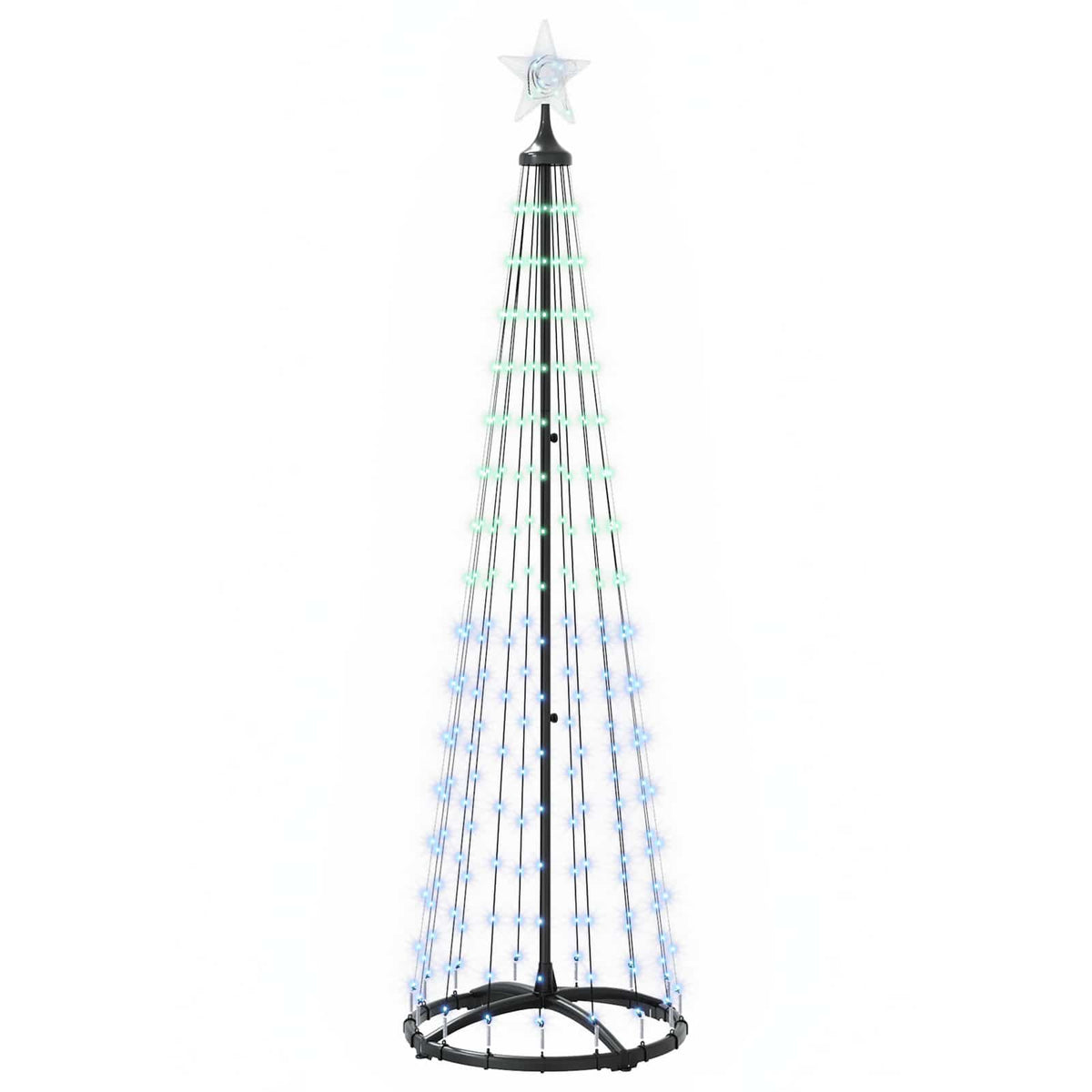LED kūginė kalėdinė eglutė 180 cm 250 LED Įvairių spalvų