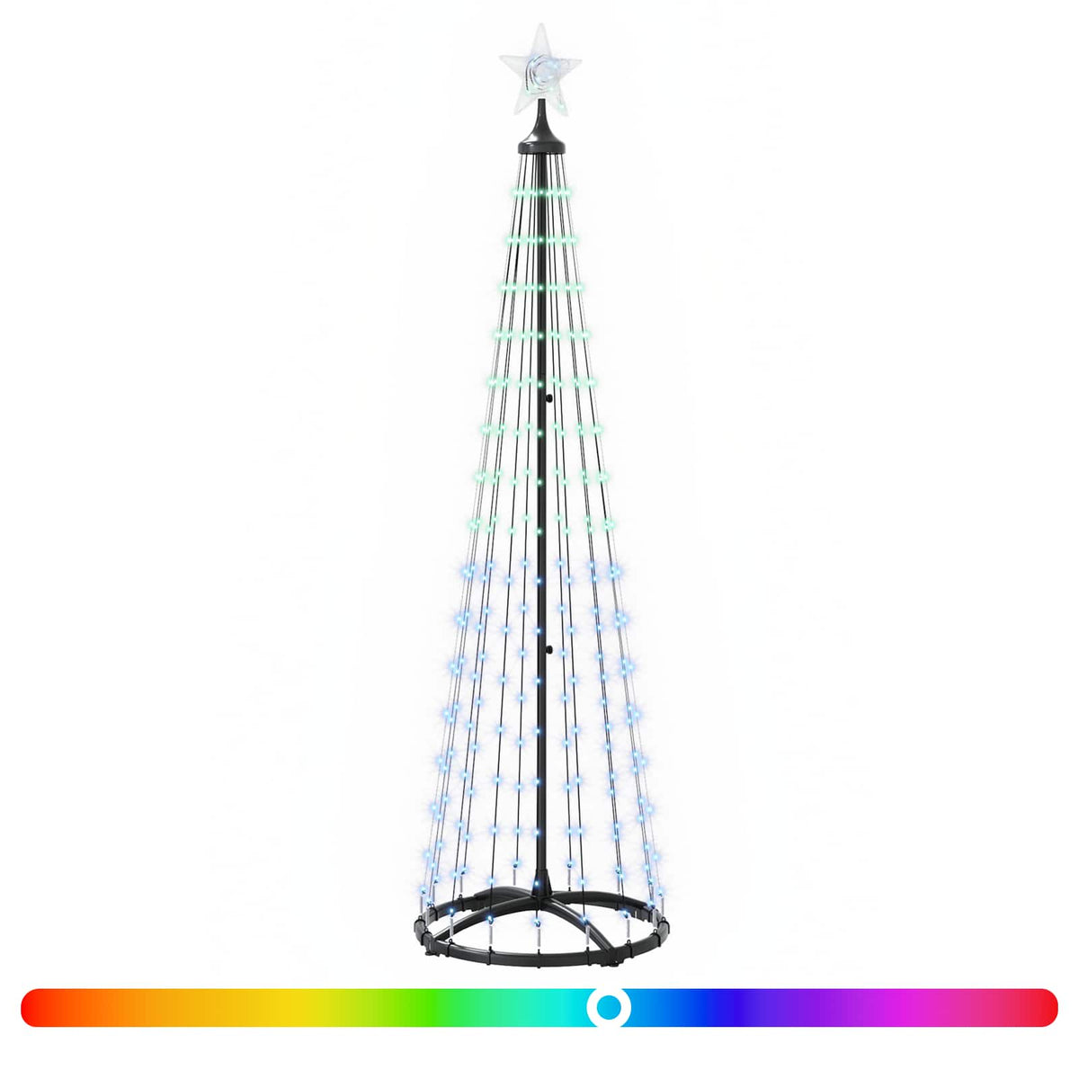 LED kūginė kalėdinė eglutė 180 cm 250 LED Įvairių spalvų