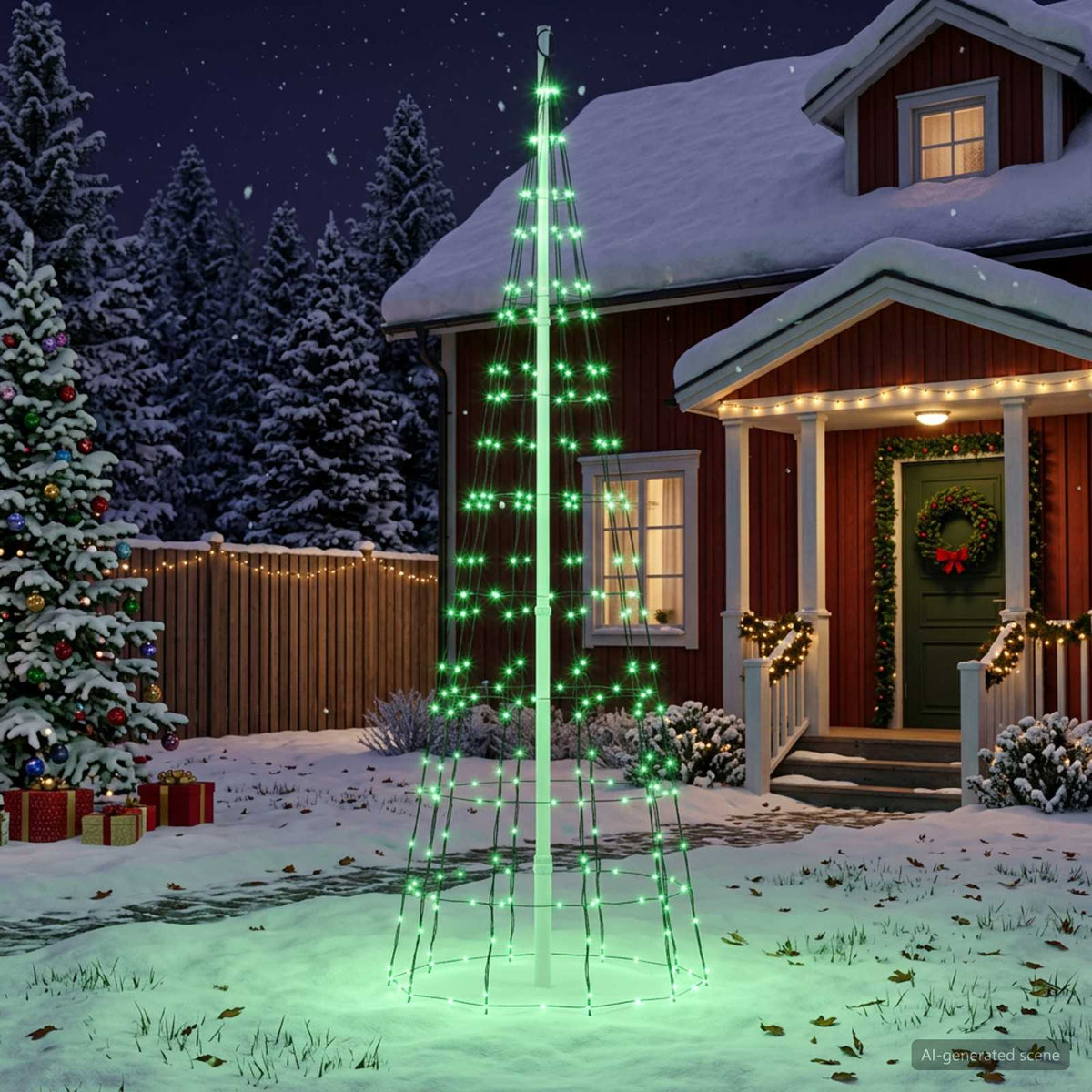 LED Kalėdų medis 300 cm 390 LED Įvairių spalvų geležis Juoda