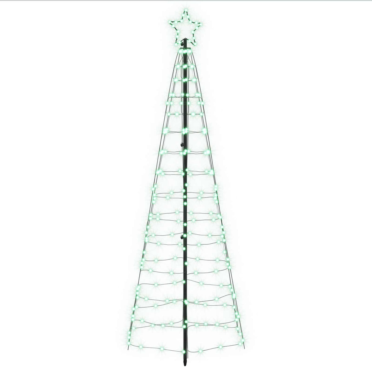 LED Kalėdų medis 180 cm 168 LED Įvairių spalvų Plienas Juoda