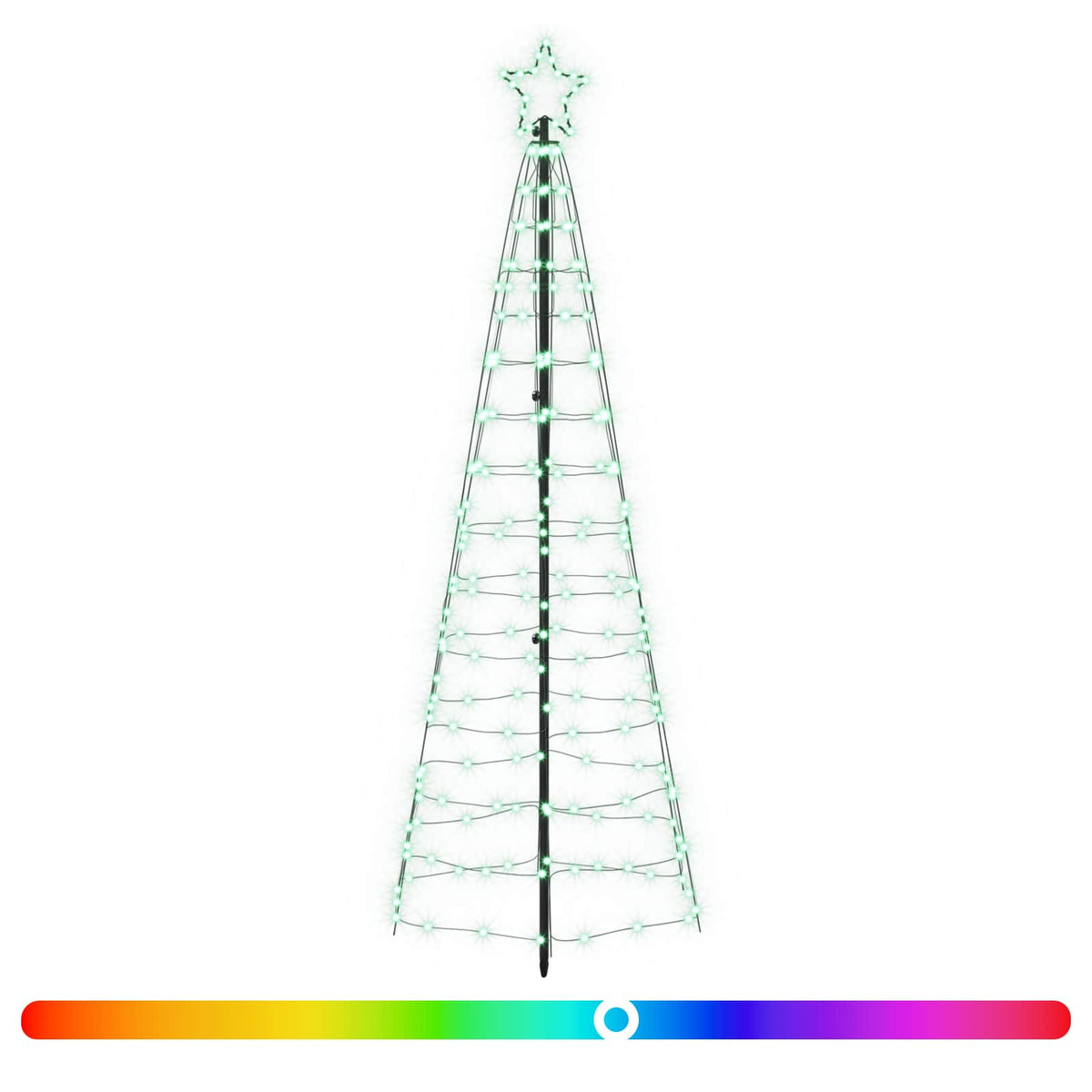LED Kalėdų medis 180 cm 168 LED Įvairių spalvų Plienas Juoda