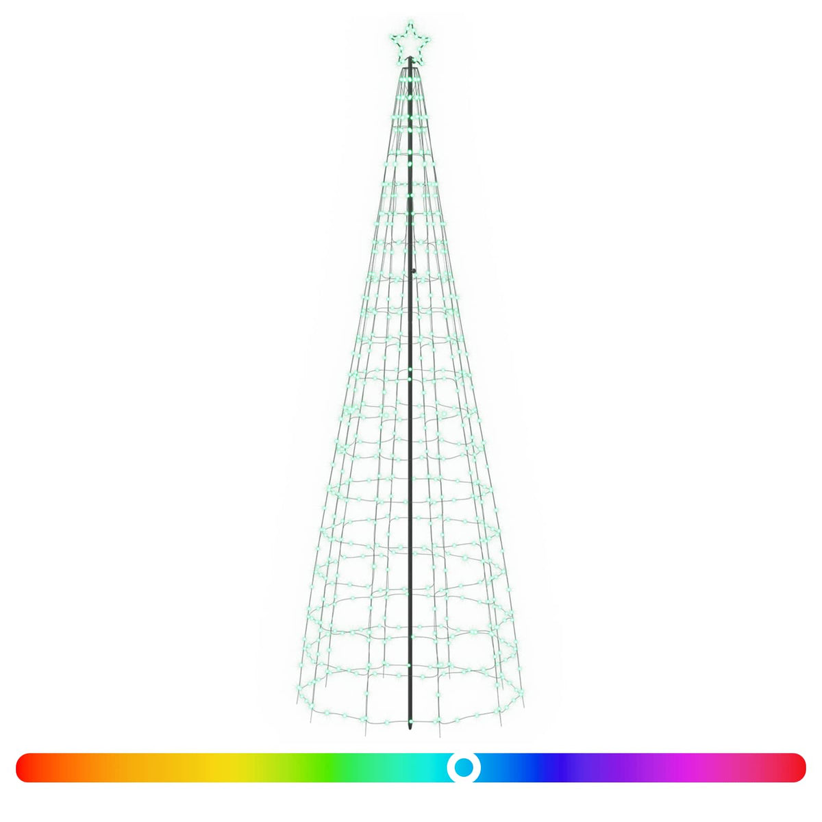 LED Kalėdų medis 300 cm 390 LED Įvairių spalvų Plienas Juoda