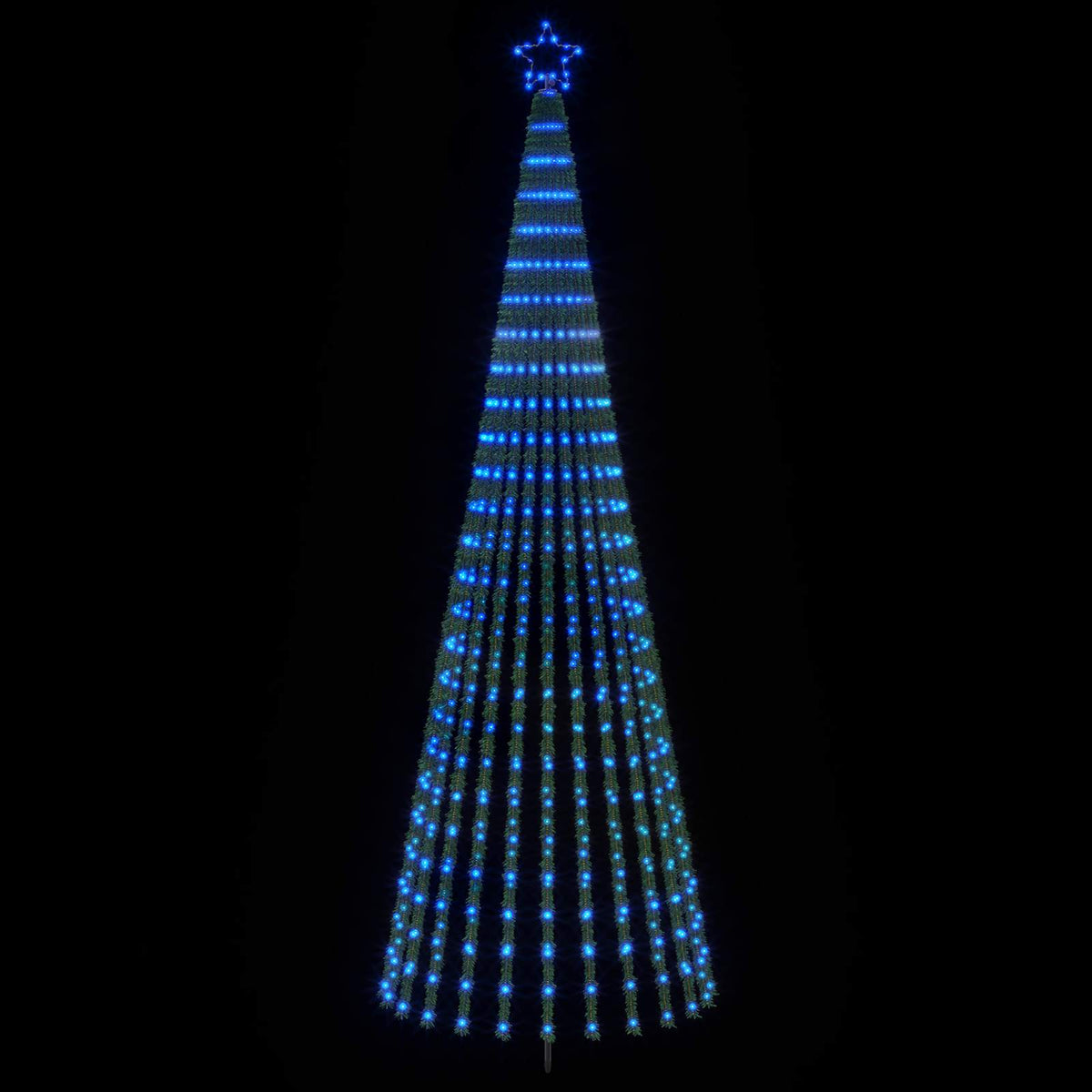 LED Kalėdų medis 300 cm 668 LED Mėlyna Plienas Juoda