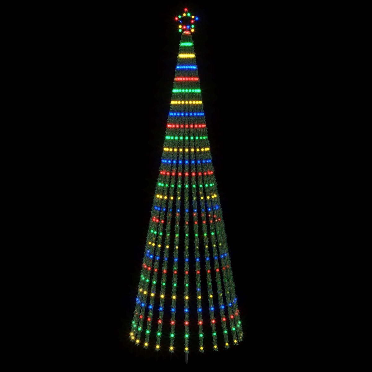 LED Kalėdų medis 300 cm 668 LED Įvairių spalvų Plienas Juoda