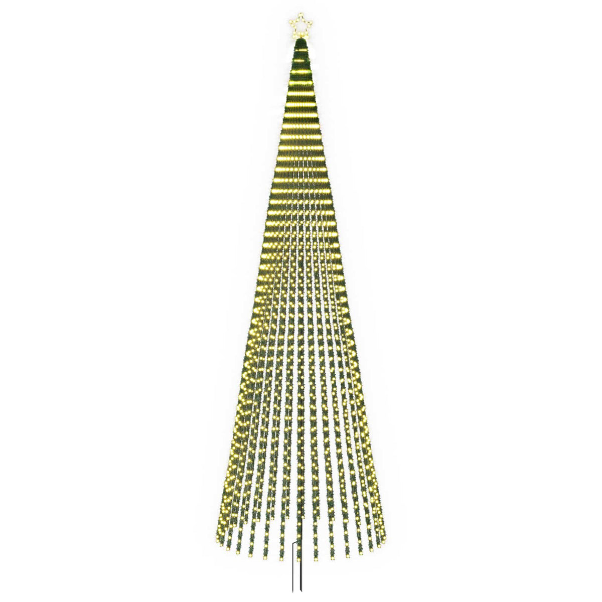 LED Kalėdų medis 500 cm 1524 LED Šilta balta Plienas Juoda