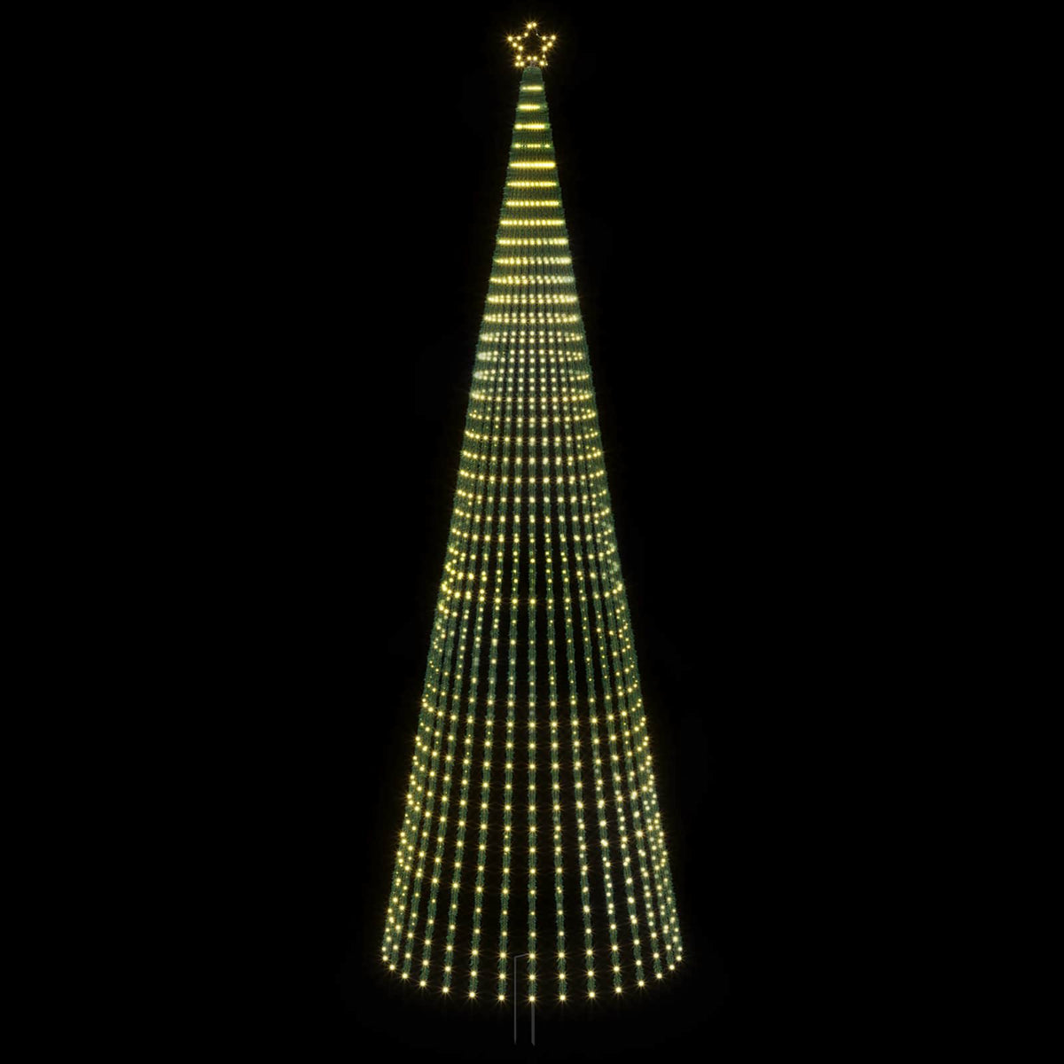 LED Kalėdų medis 500 cm 1524 LED Šilta balta Plienas Juoda