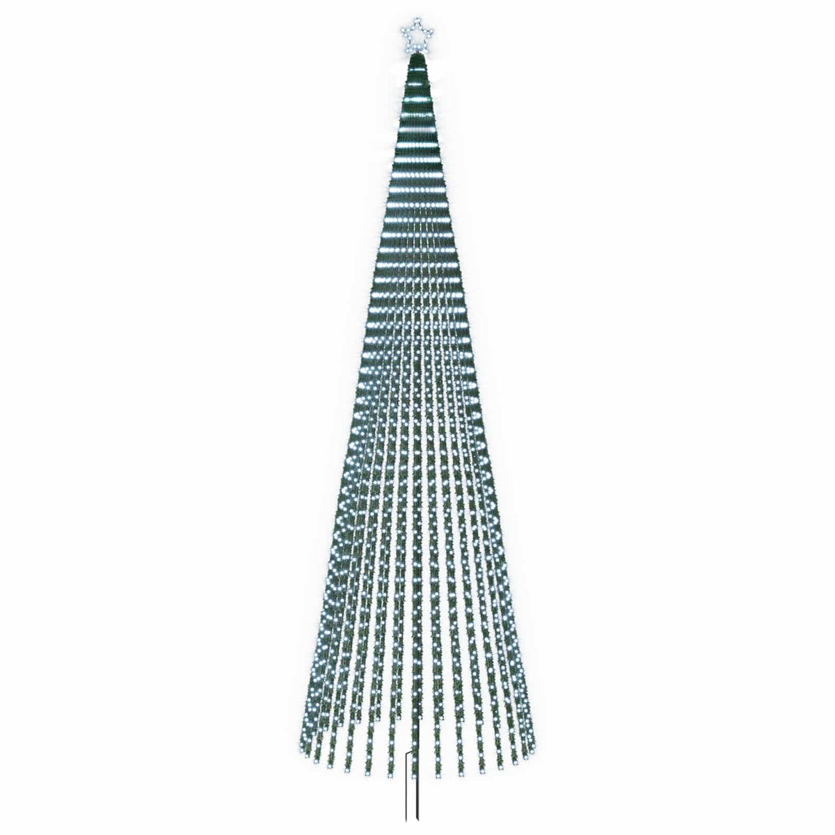 LED Kalėdų medis 500 cm 1524 LED Šalta balta Plienas Juoda