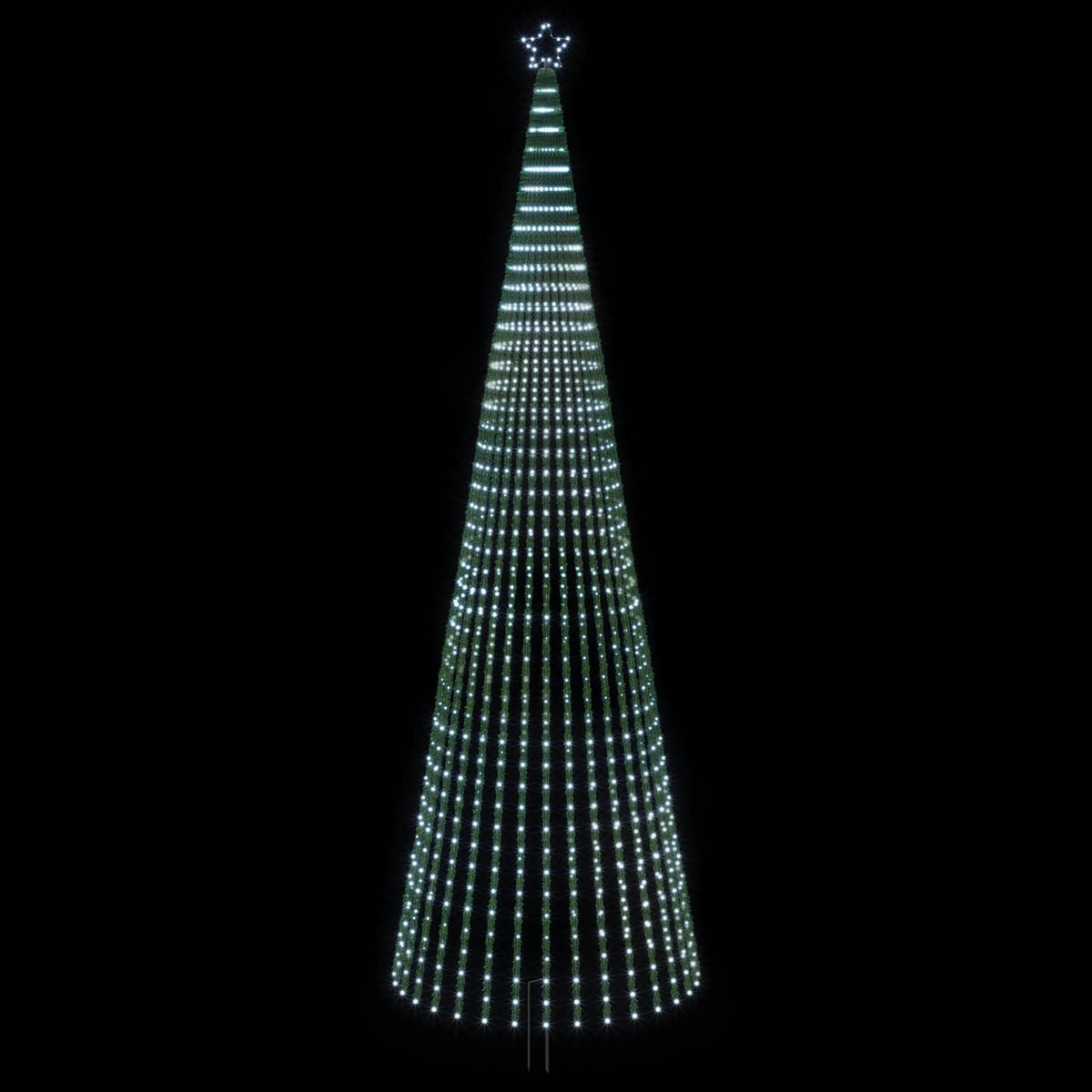 LED Kalėdų medis 500 cm 1524 LED Šalta balta Plienas Juoda