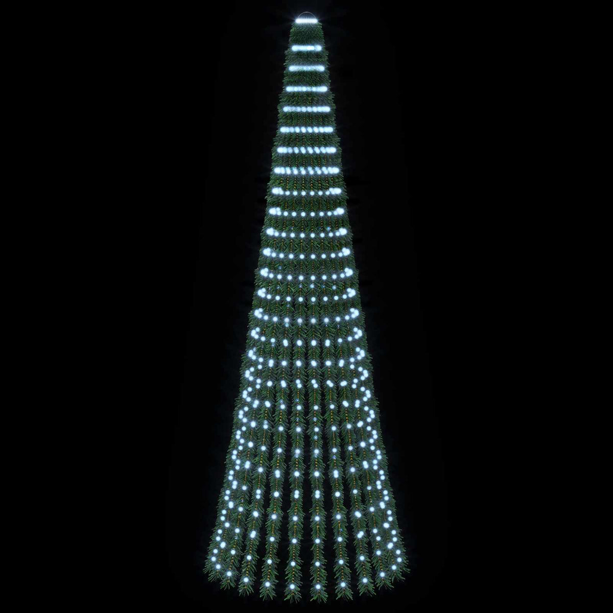 LED Kalėdų medis 270 cm 648 LED Šalta balta Plienas Žalia