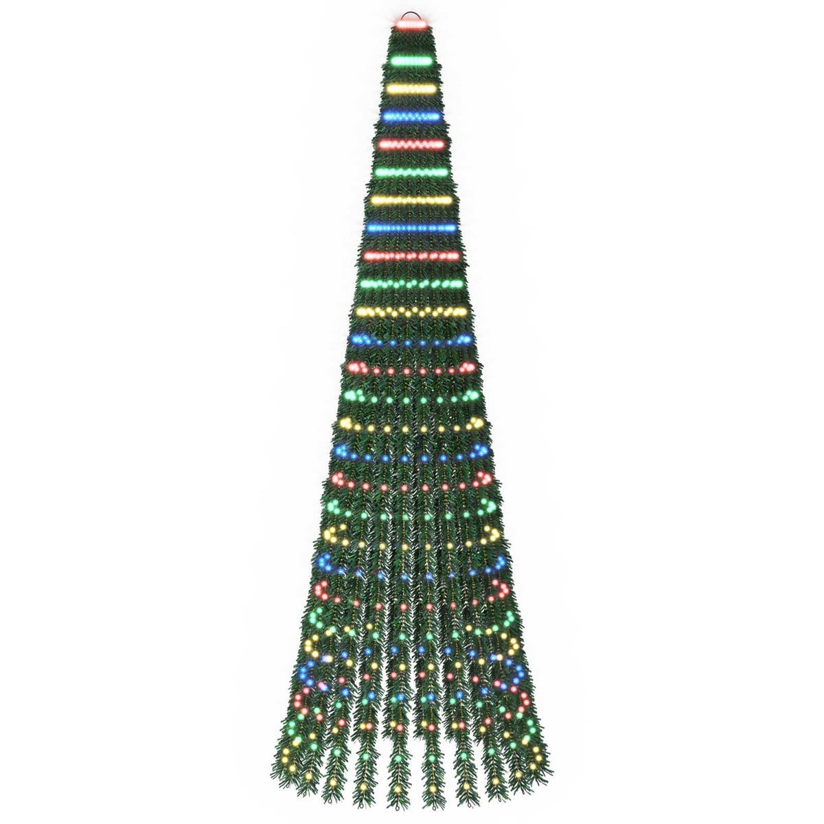 LED Kalėdų medis 270 cm 648 LED Įvairių spalvų Plienas Žalia