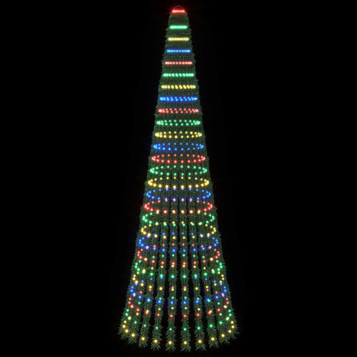 LED Kalėdų medis 270 cm 648 LED Įvairių spalvų Plienas Žalia