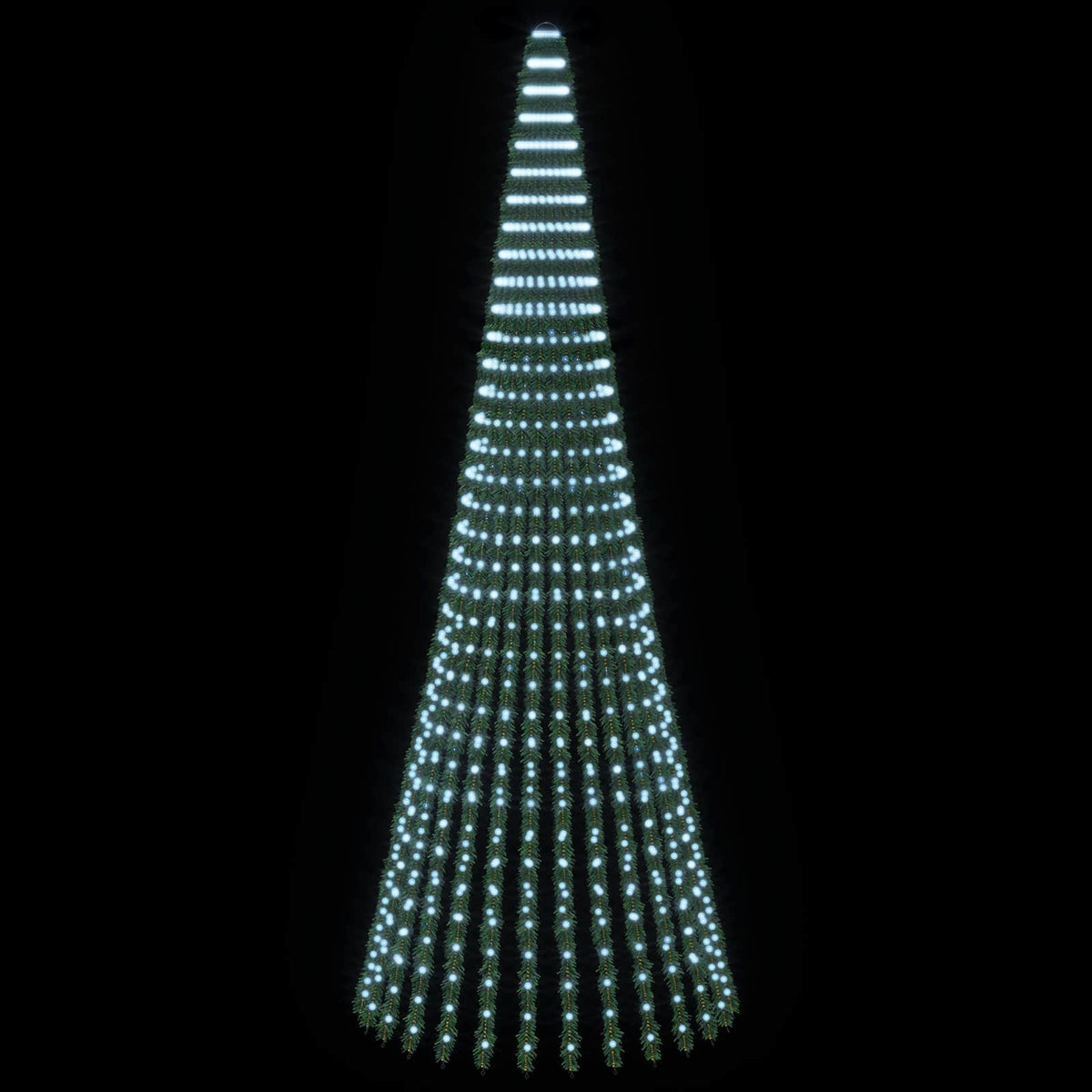 LED Kalėdų medis 370 cm 1008 LED Šalta balta Plienas Žalia