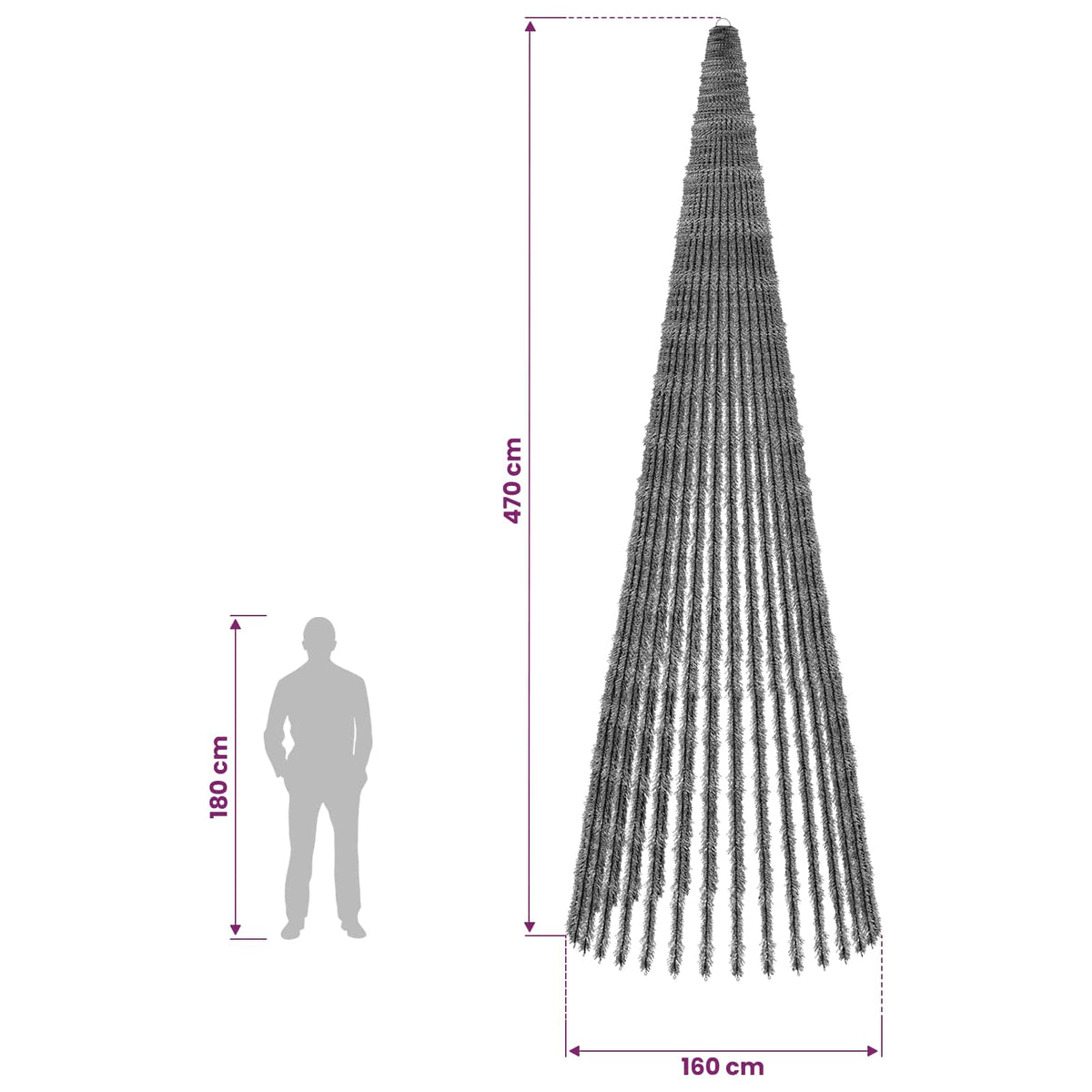 LED Kalėdų medis 470 cm 1504 LED Šalta balta Plienas Žalia